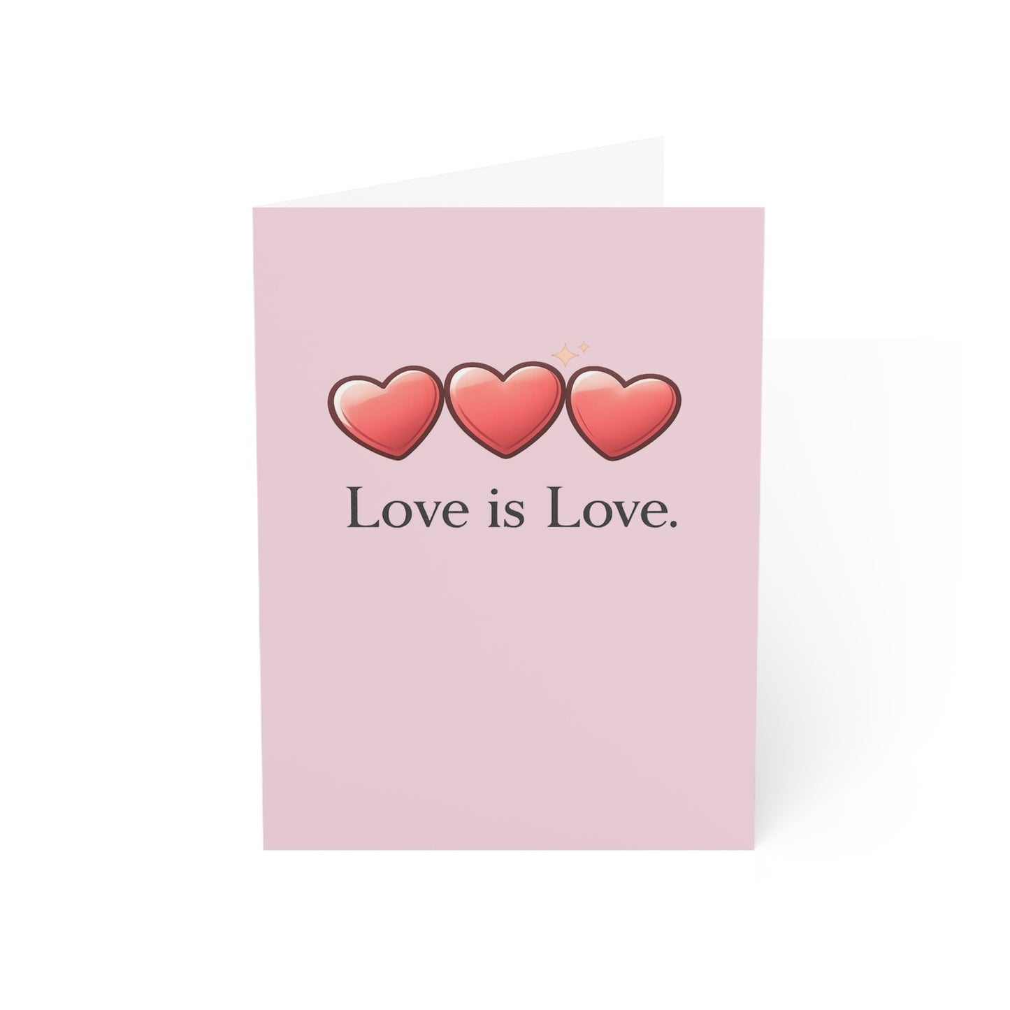 Love is Love hearts Greeting Card | LGBTQ Pride, Pink Birthday card | Throuple Celebration