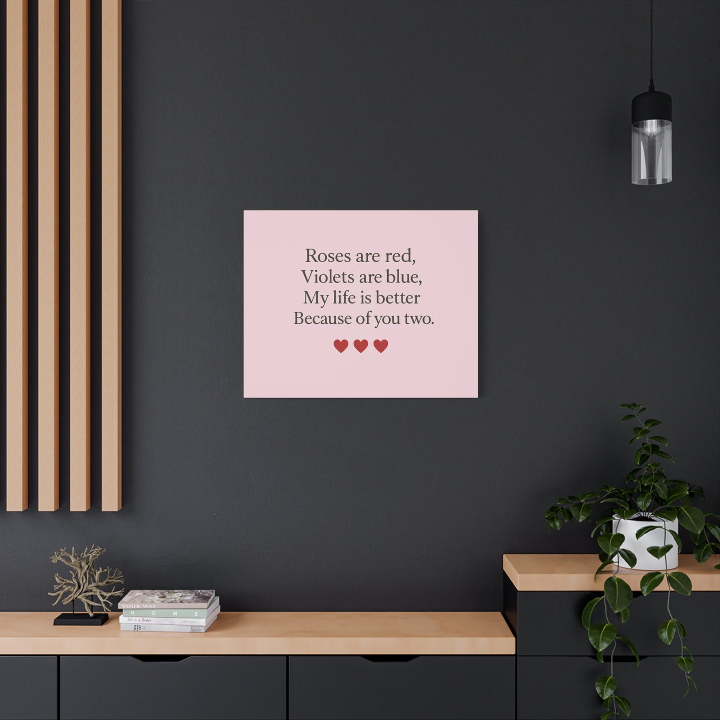 Roses are red Violets are blue poem Matte Canvas | Stretched 1.25" | Throuple Poem Print