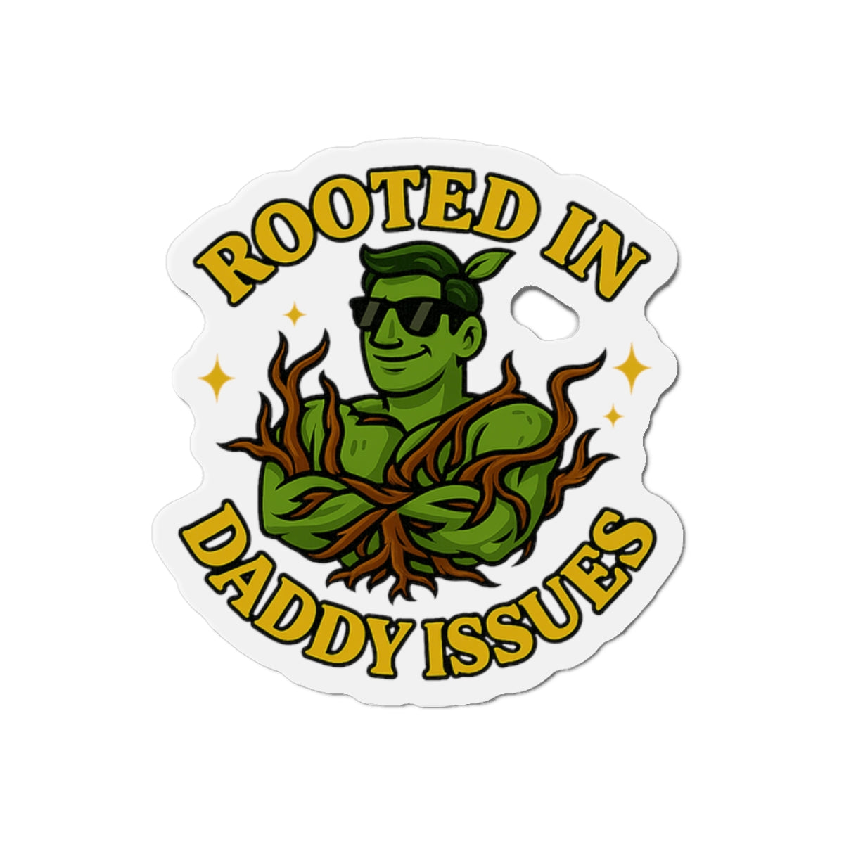 Rooted in Daddy Issues sticker | Plant Man, Vine Illustration | Funny Sticker for Plant Lovers