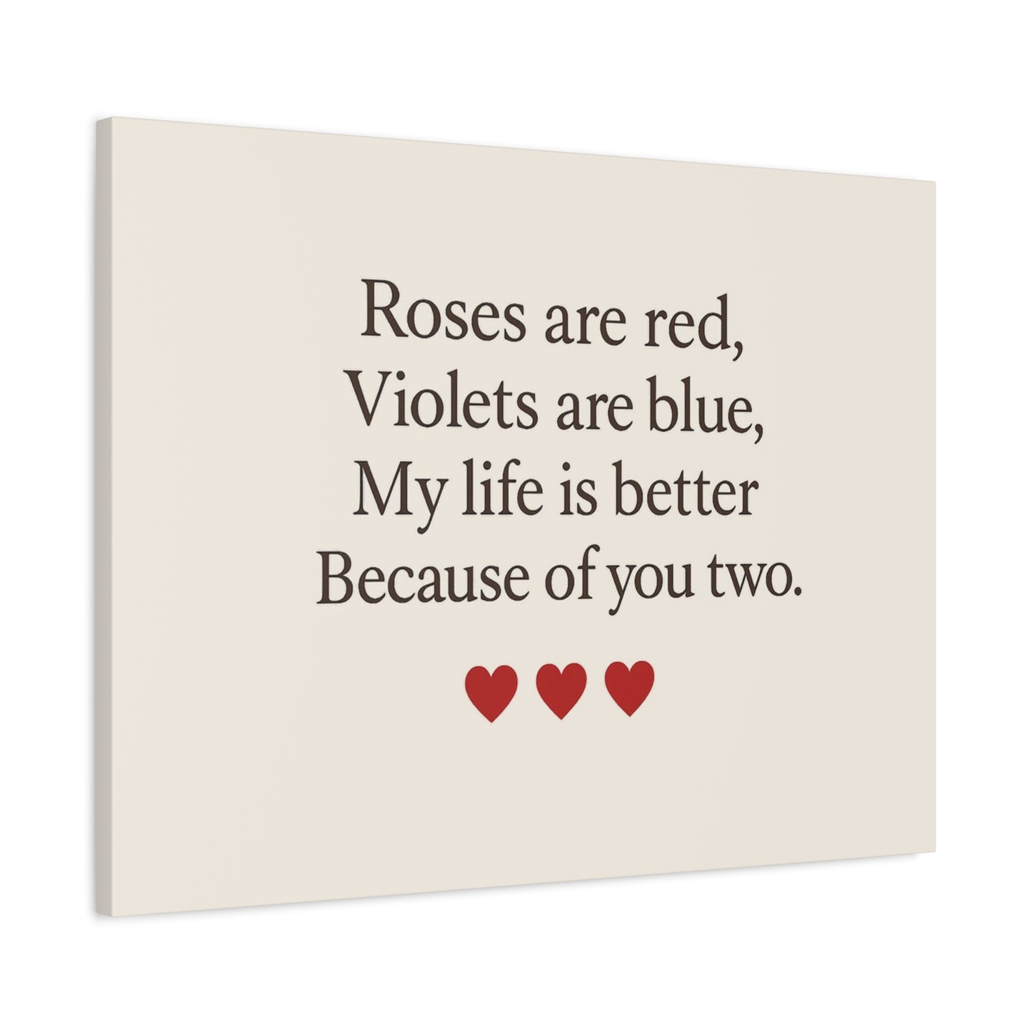 Roses are red poem Canvas | Stretched Matte Wall Art | Throuple Poem Artwork