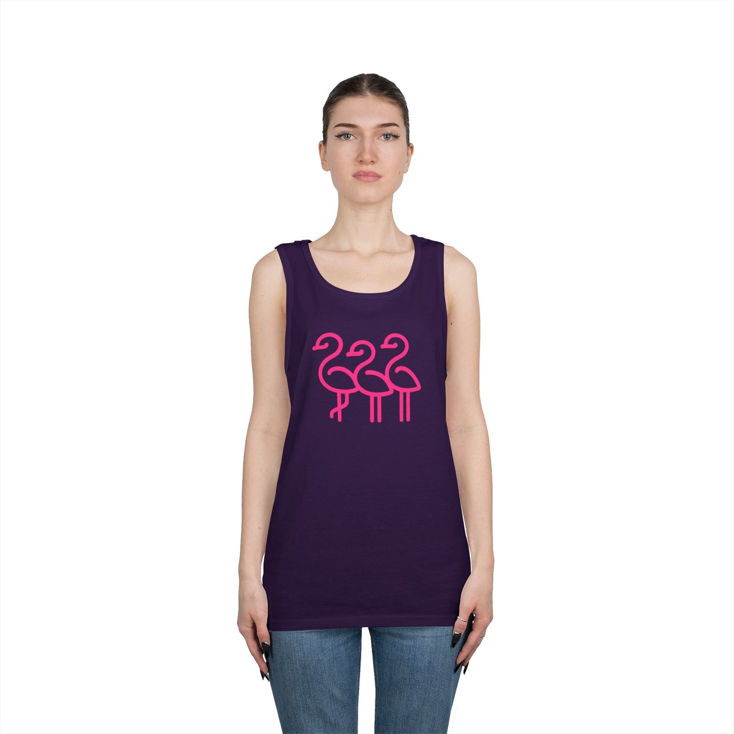 Pink Flamingo Trio Tank | Unisex Tank Top Summer | Throuple Life