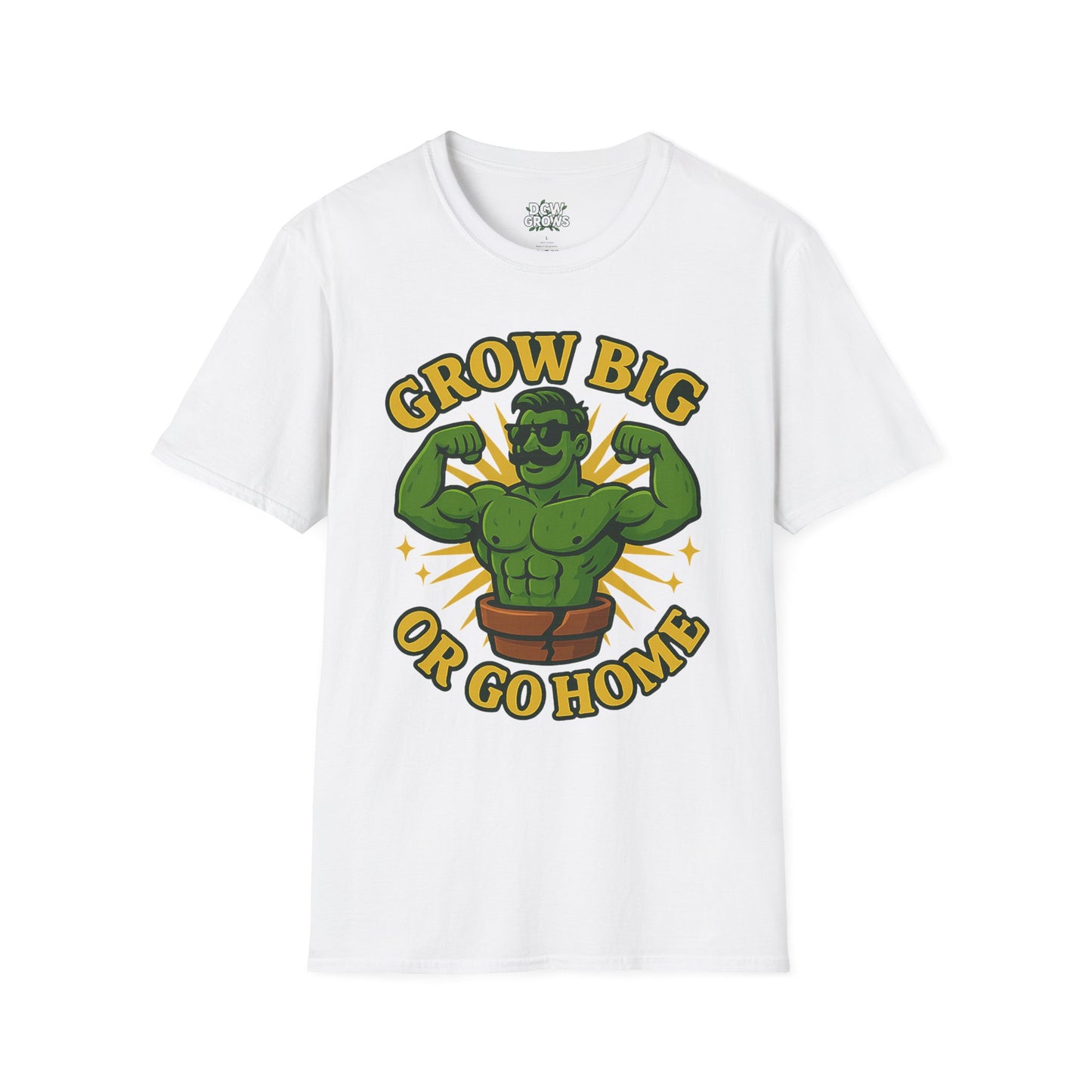 Grow Big or Go Home Plant Monster T-Shirt | Muscle Succulent Graphic Tee | Men's T-Shirt Plant Lover