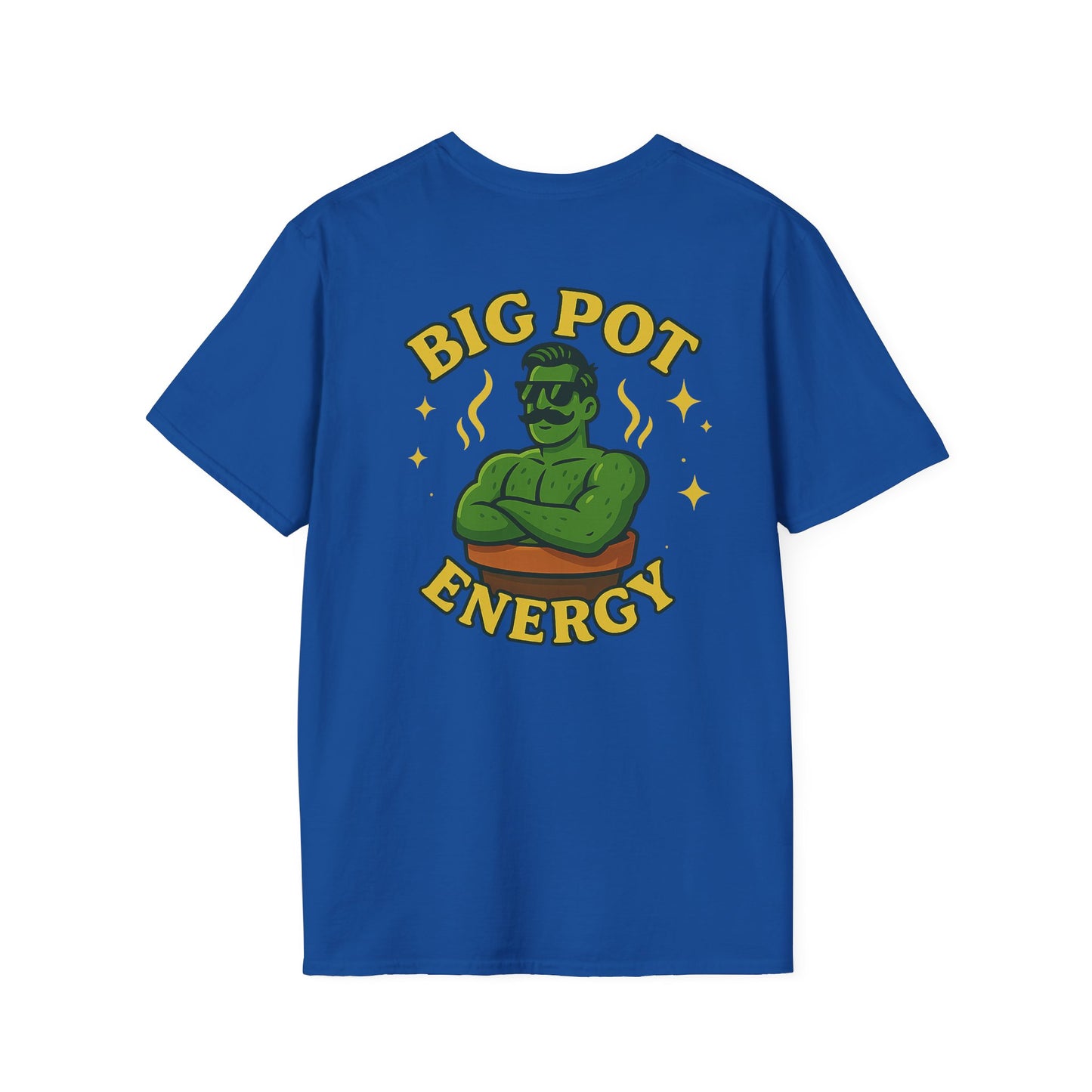 Big Pot Energy T-Shirt | Funny Plant Pot Character | 2 Sided Men's T-Shirt Plant Lover
