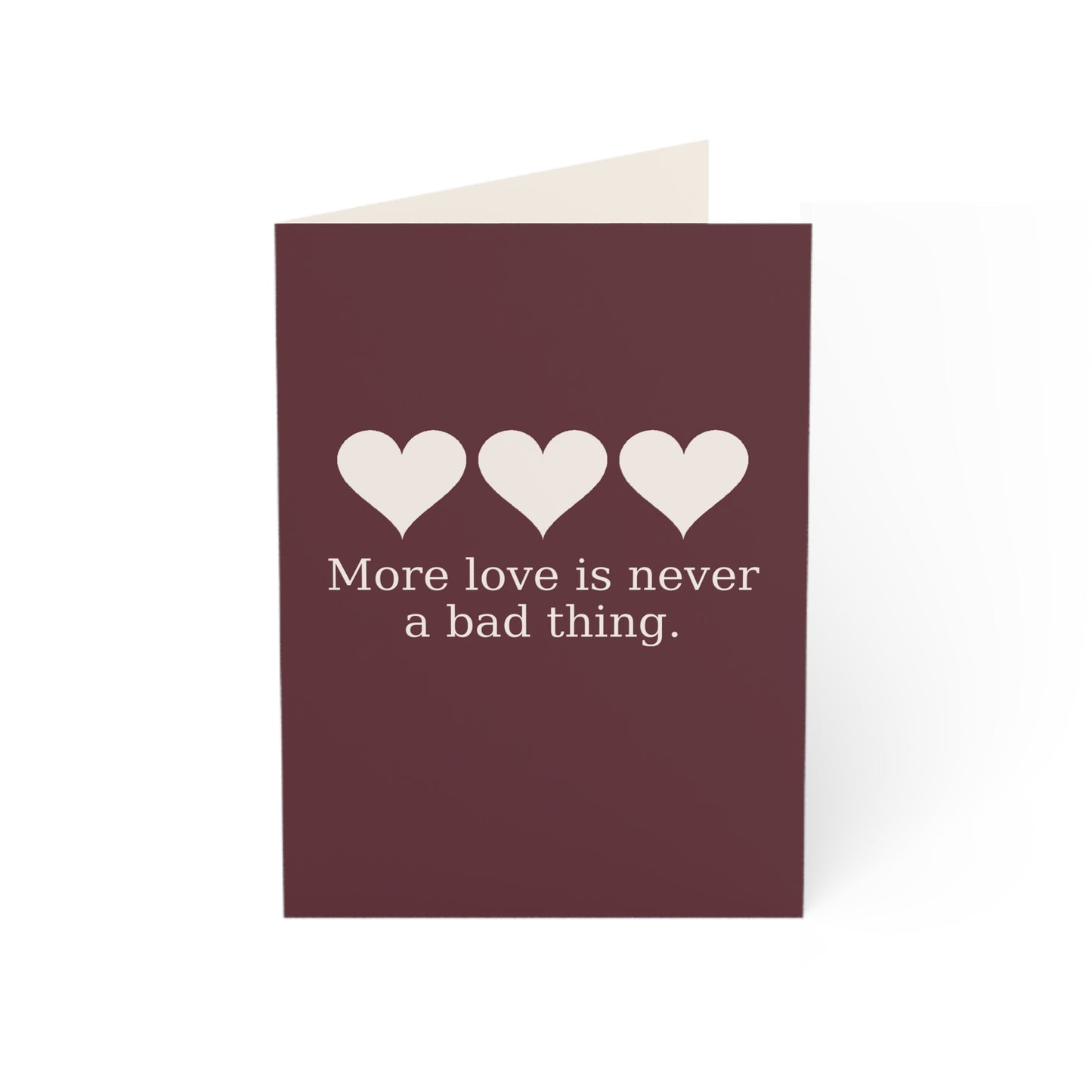 More love is never a bad thing Greeting Card | Heart Trio Romance Card | Throuple Valentine's Day Card