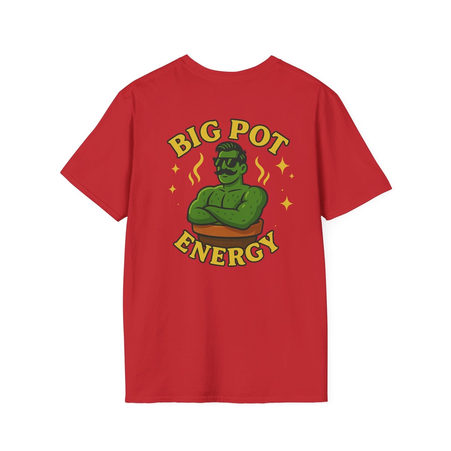 Big Pot Energy T-Shirt | Funny Plant Pot Character | 2 Sided Men's T-Shirt Plant Lover