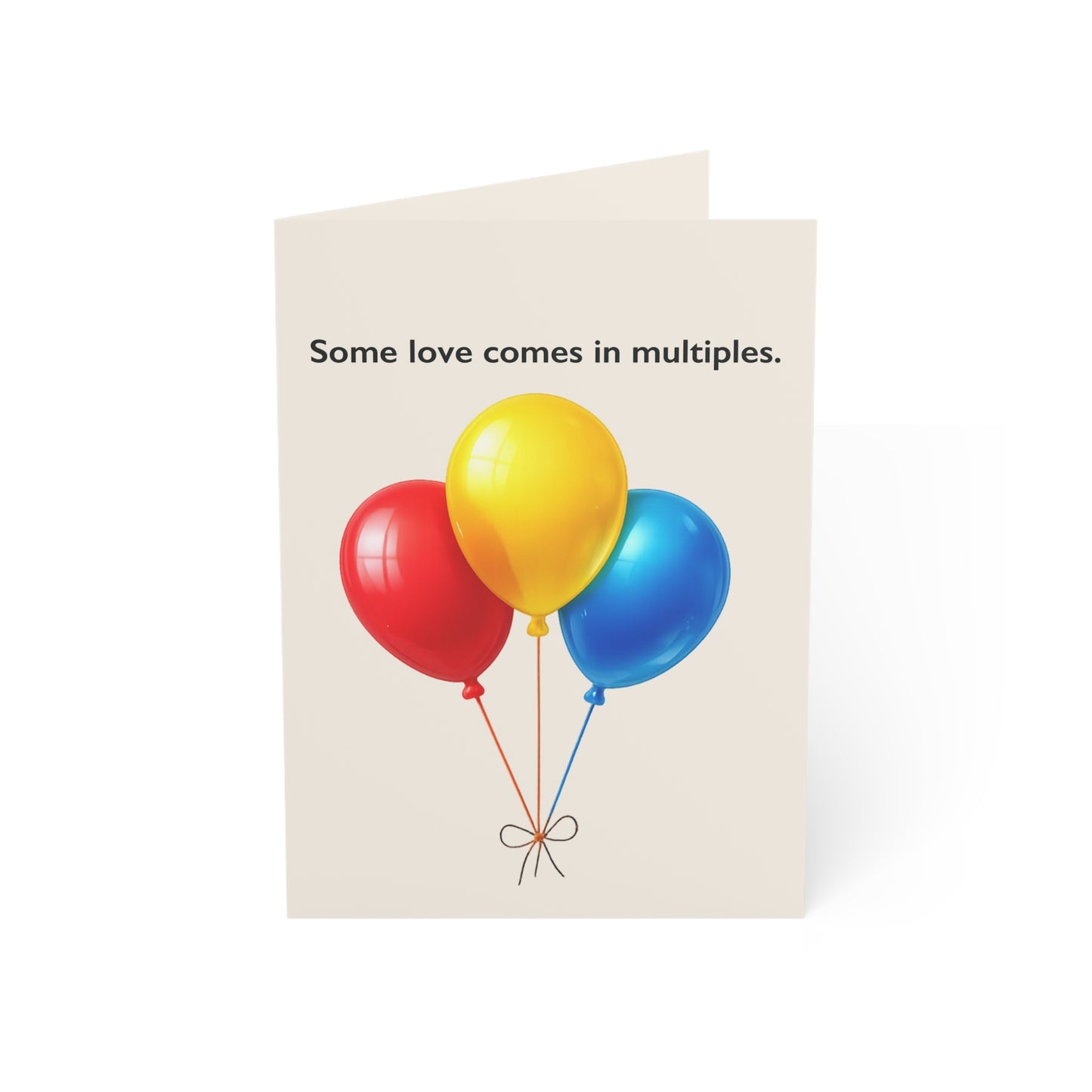 Some love comes in multiples Balloons Greeting Card | Throuple Birthday Card | LGBTQ Celebration Card