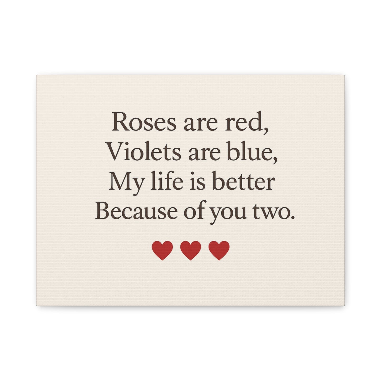 Roses are red poem Canvas | Stretched Matte Wall Art | Throuple Poem Artwork