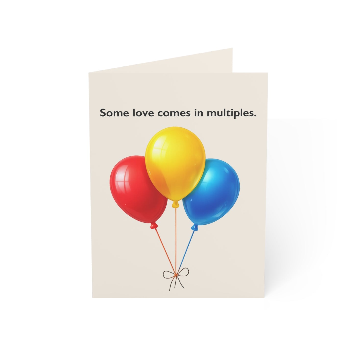 Some love comes in multiples Balloons Greeting Card | Throuple Birthday Card | LGBTQ Celebration Card