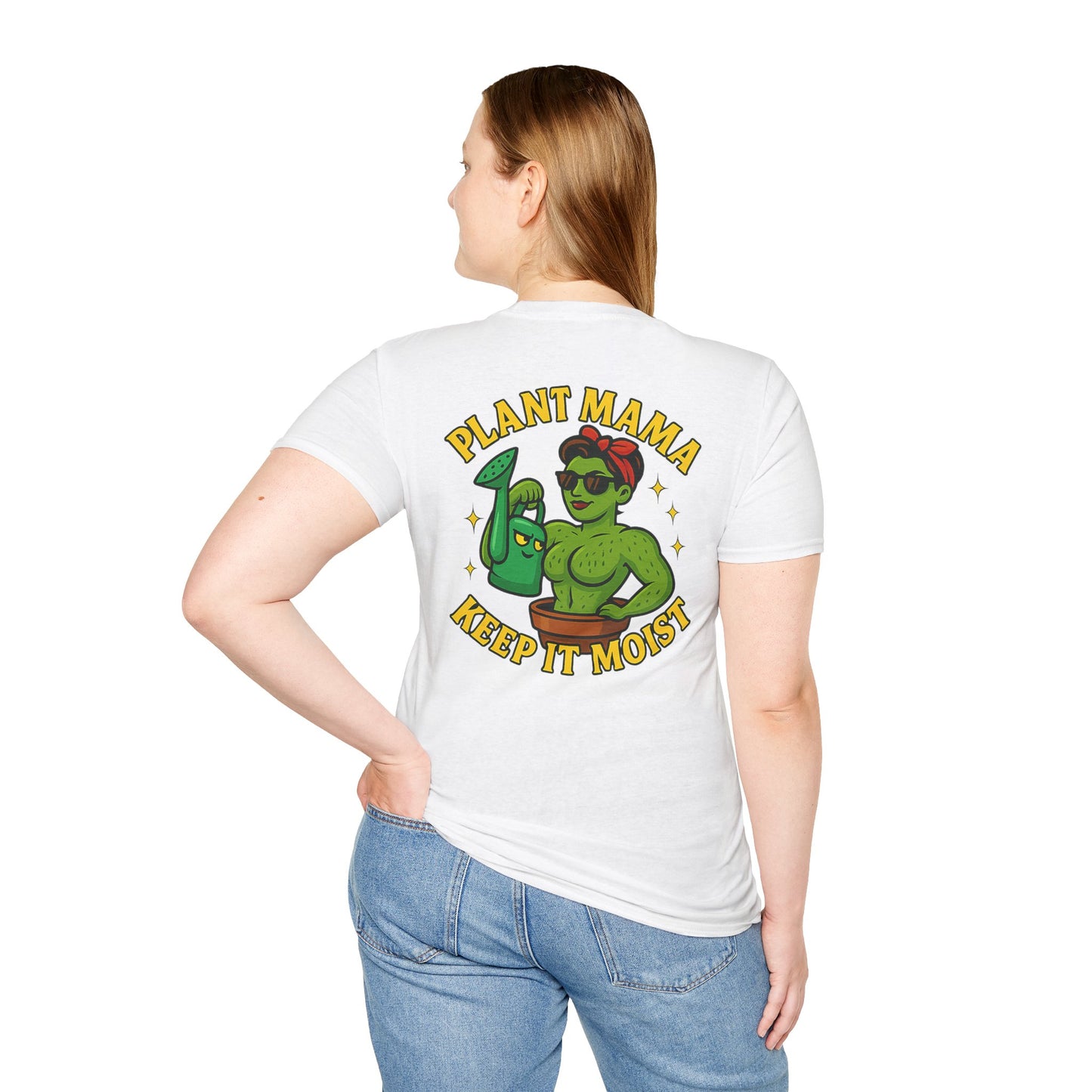 Plant Mama Keep It Moist T-Shirt | Plant Lover Graphic Tee | Women's T-Shirt Plant Lover Funny 2 Sided