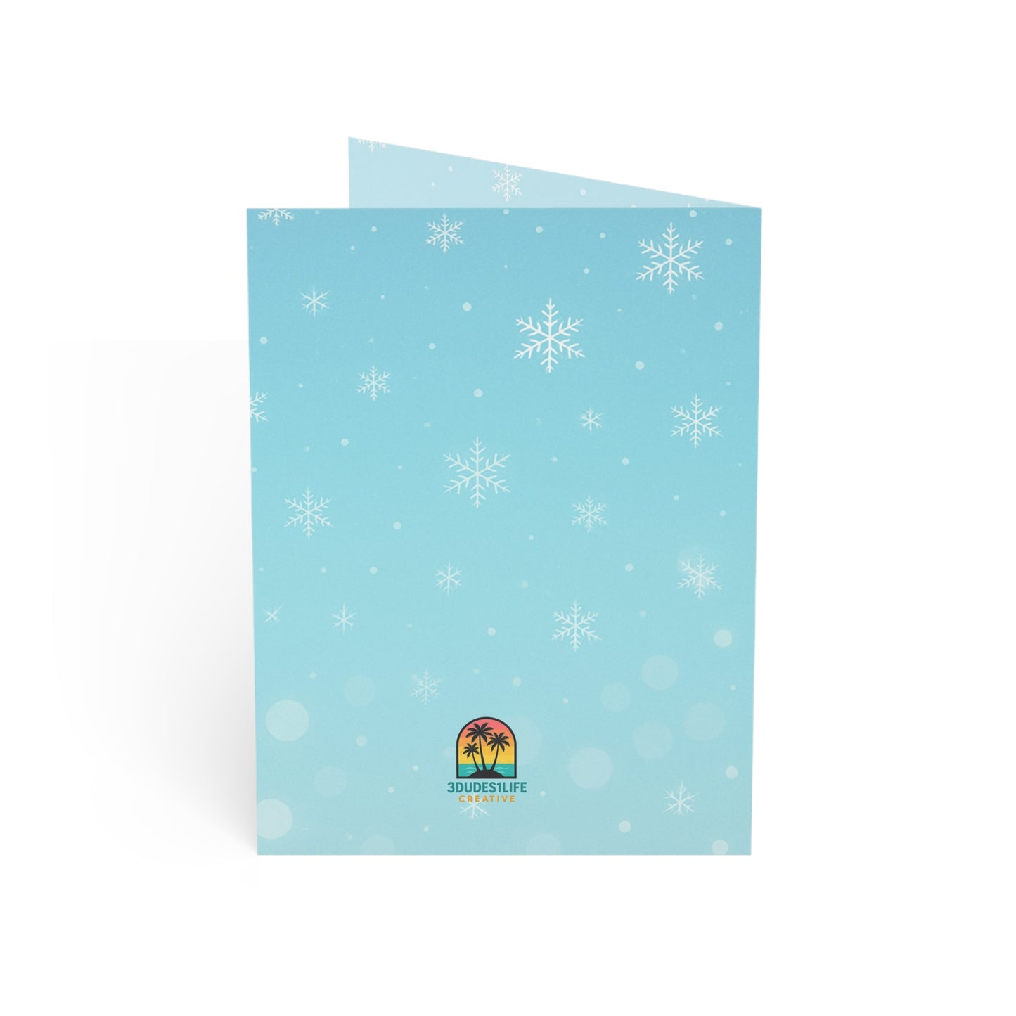Three's A Holiday Vibe Flamingos Greeting Card | Christmas Holiday Card | Blank Inside Holiday Card Throuple
