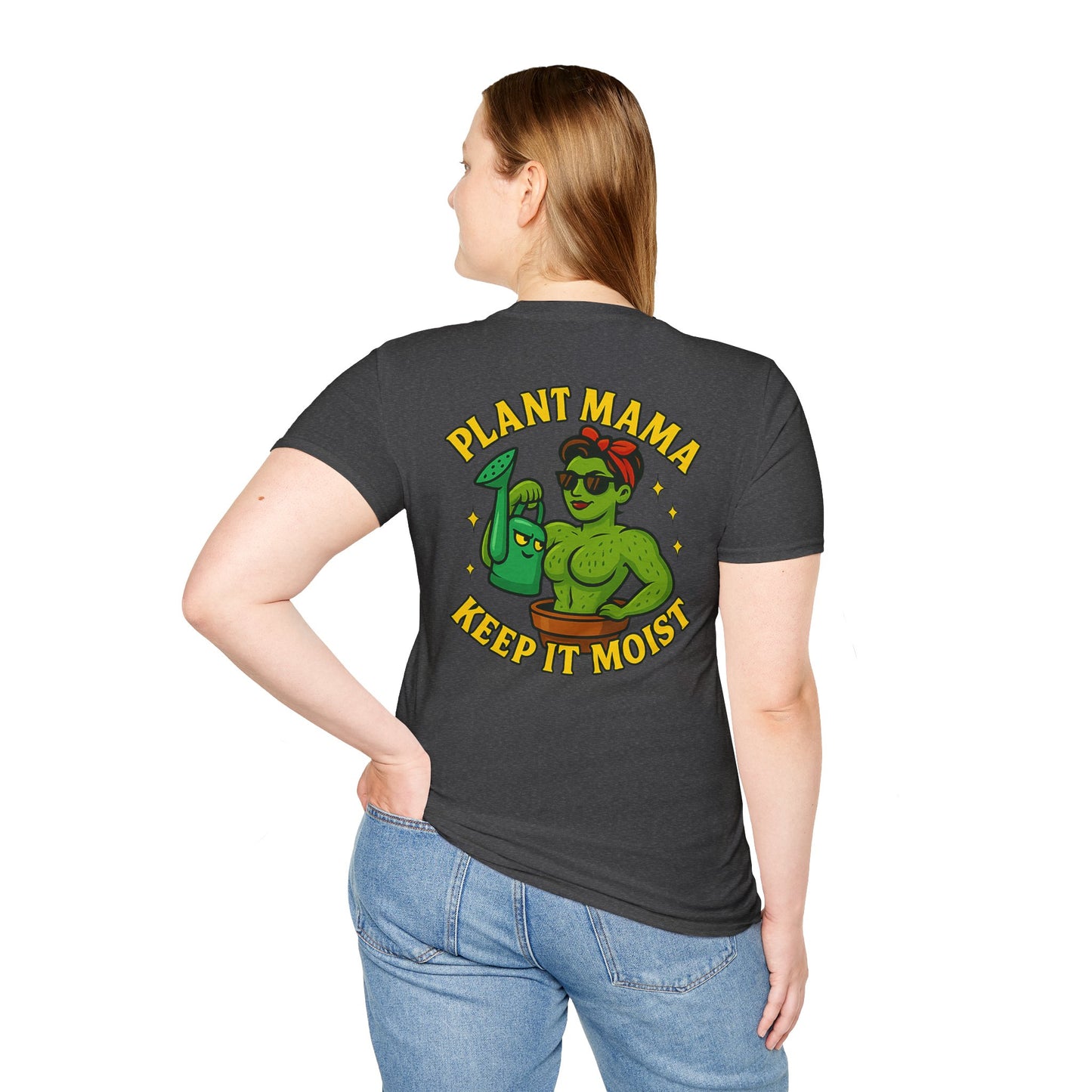 Plant Mama Keep It Moist T-Shirt | Plant Lover Graphic Tee | Women's T-Shirt Plant Lover Funny 2 Sided