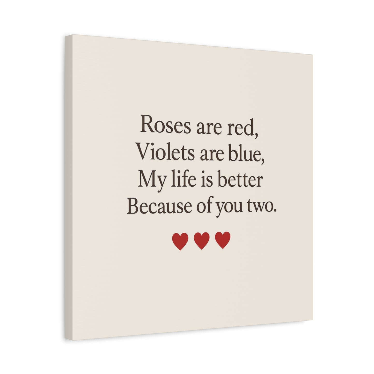 Roses are red poem Canvas | Stretched Matte Wall Art | Throuple Poem Artwork