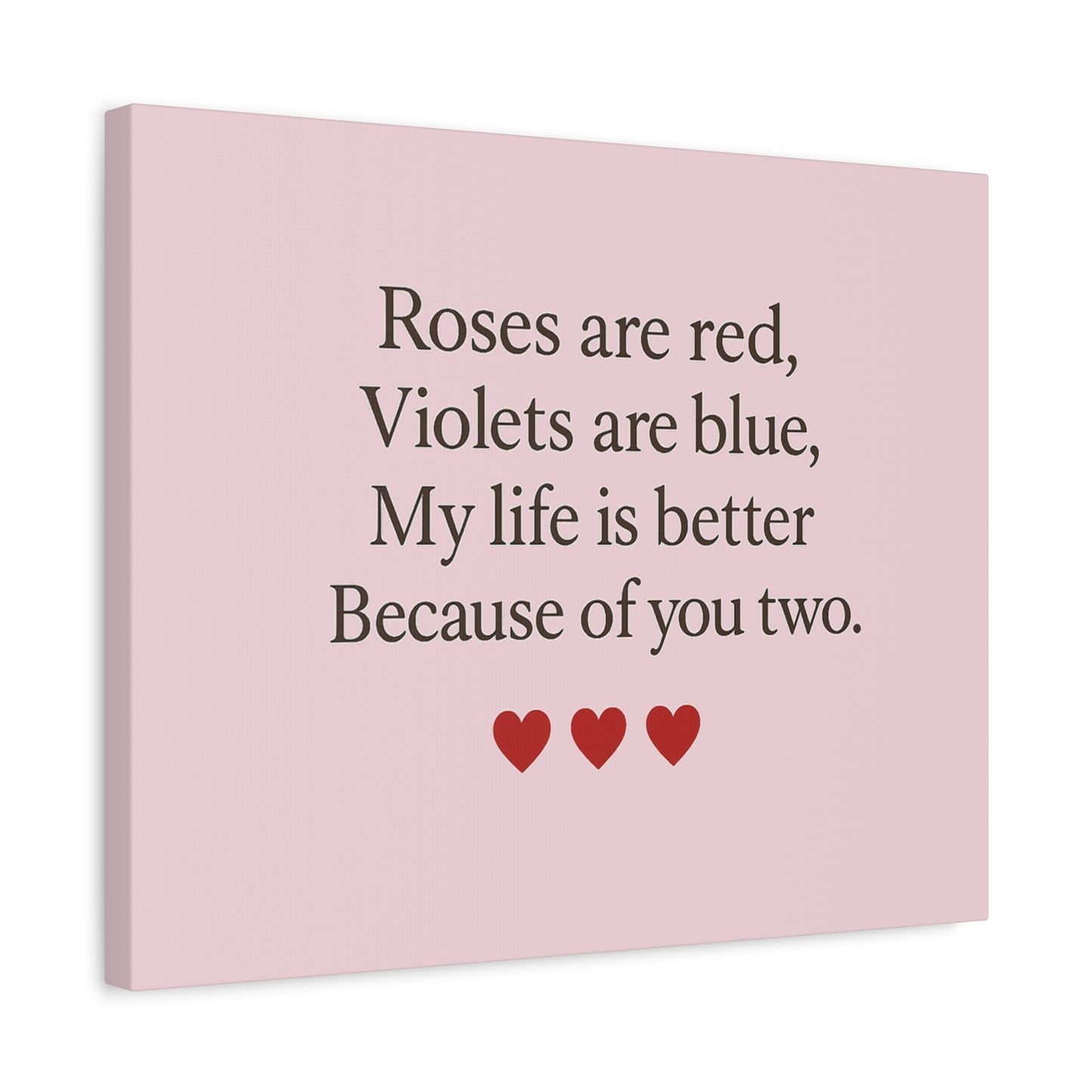 Roses are red Violets are blue poem Matte Canvas | Stretched 1.25" | Throuple Poem Print