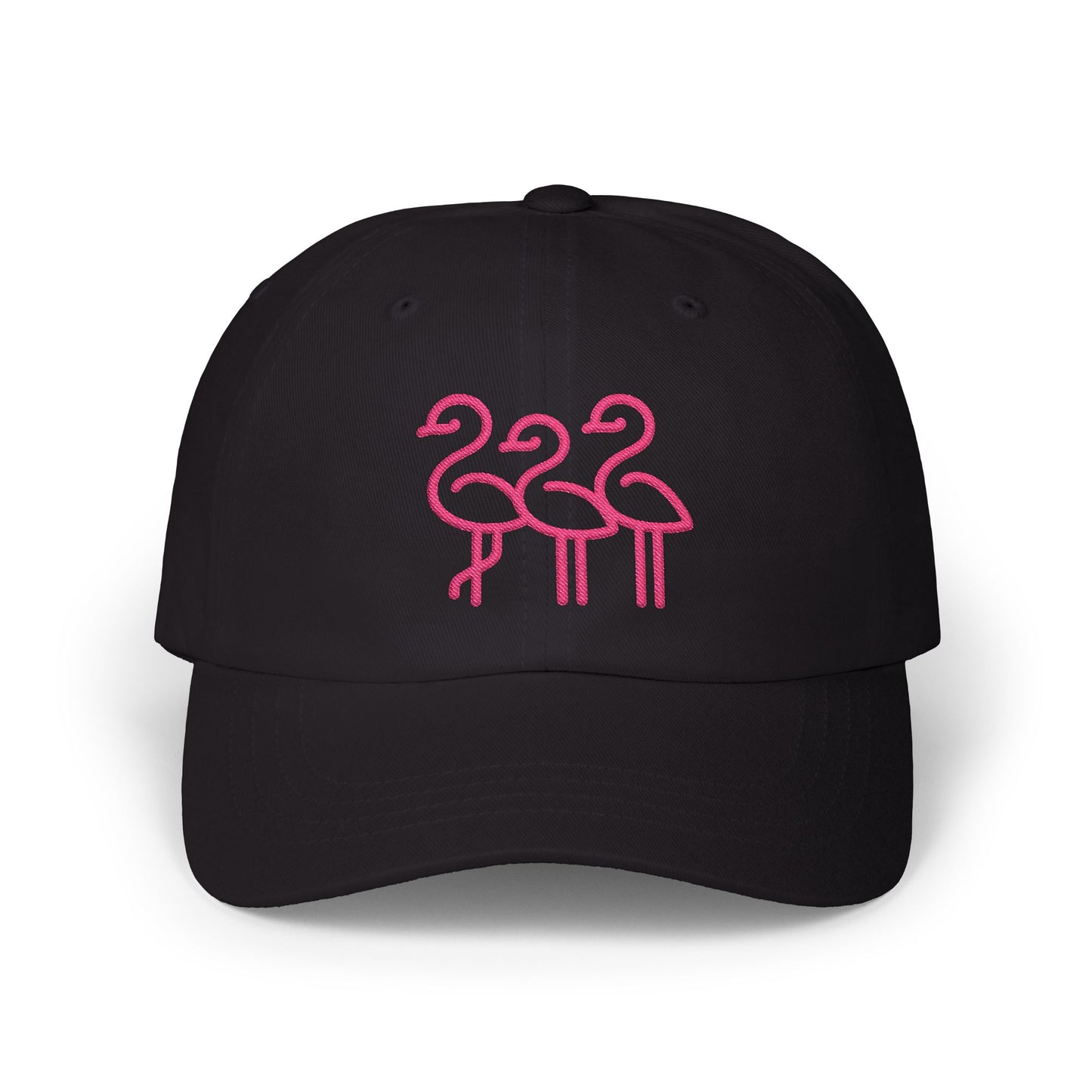Three Pink Flamingos Dad Cap | Embroidered Flamingo Baseball Hat |Throuple Life