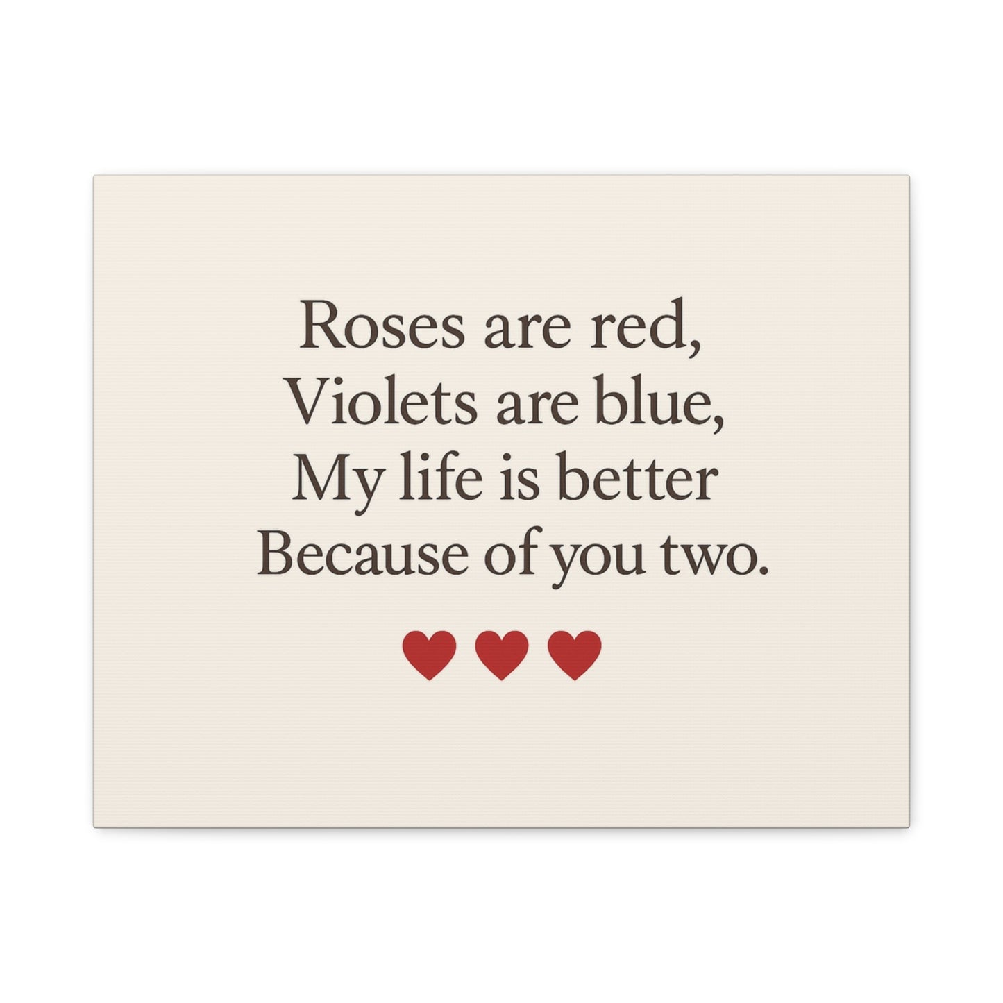 Roses are red poem Canvas | Stretched Matte Wall Art | Throuple Poem Artwork
