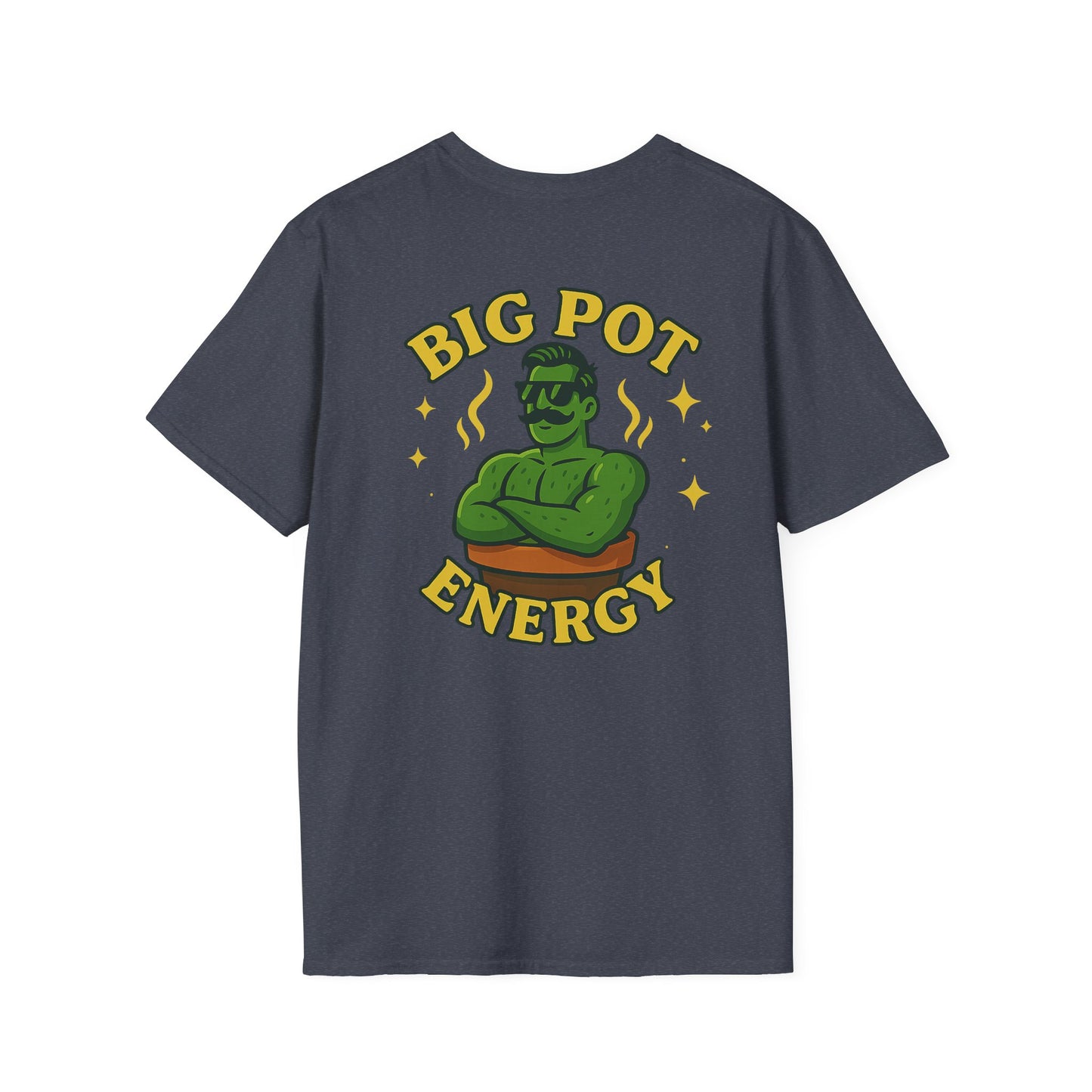 Big Pot Energy T-Shirt | Funny Plant Pot Character | 2 Sided Men's T-Shirt Plant Lover