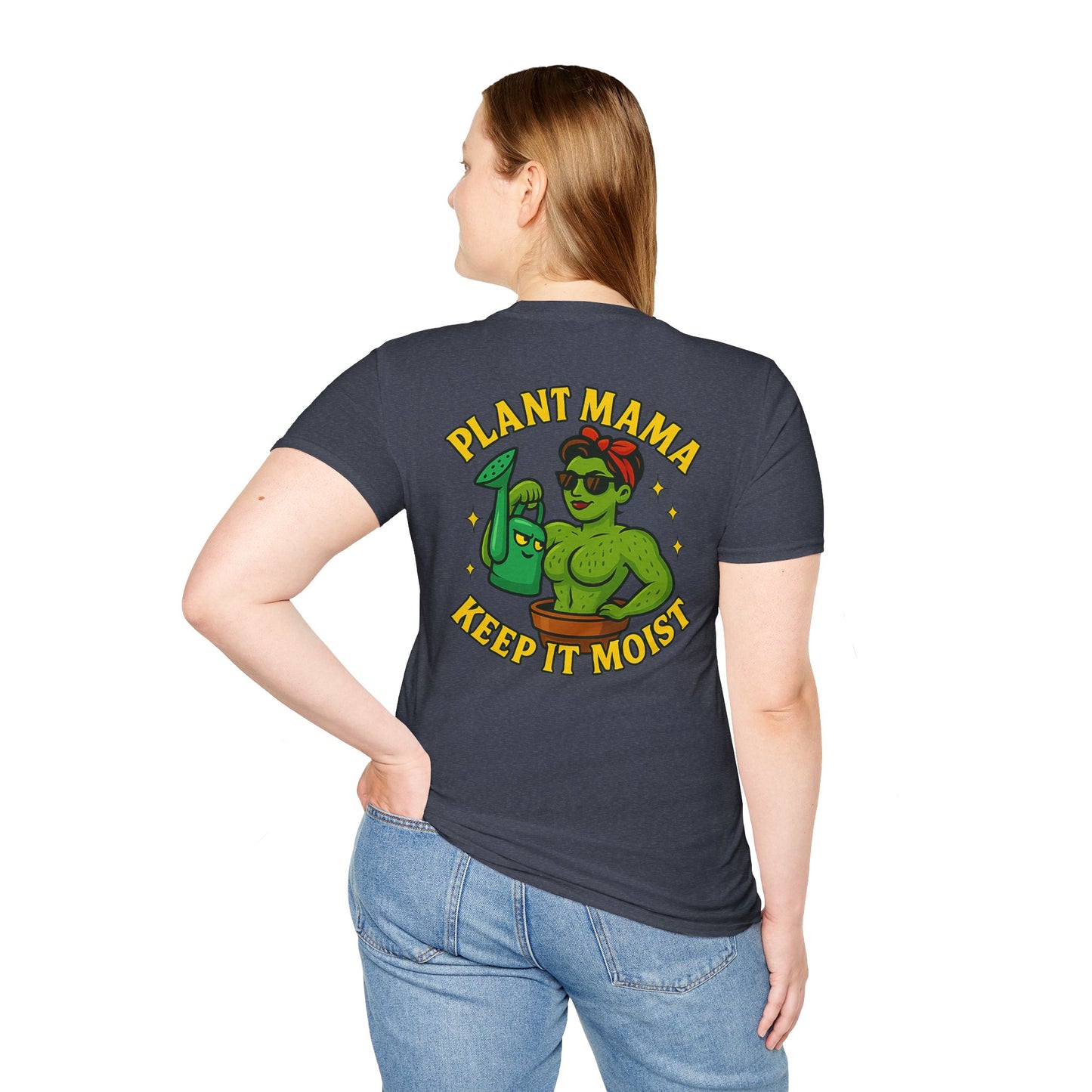 Plant Mama Keep It Moist T-Shirt | Plant Lover Graphic Tee | Women's T-Shirt Plant Lover Funny 2 Sided