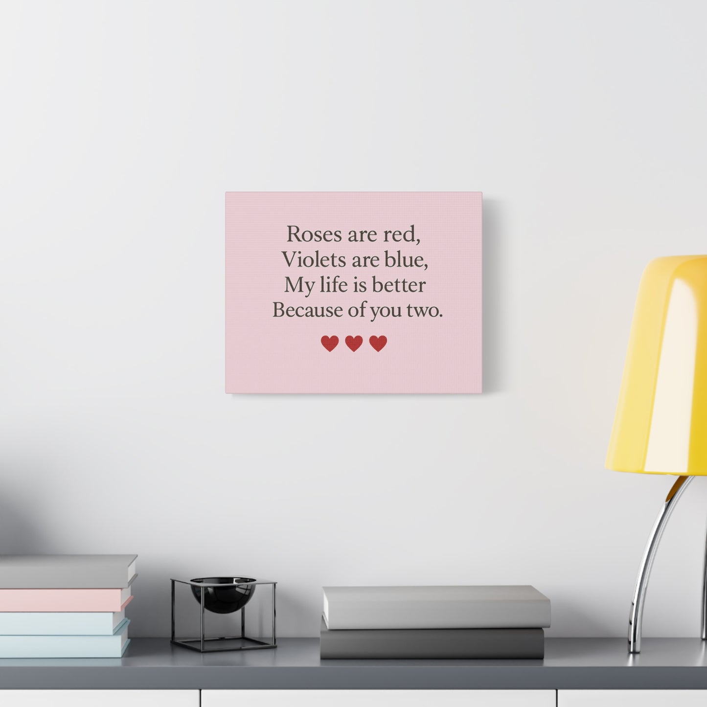 Roses are red Violets are blue poem Matte Canvas | Stretched 1.25" | Throuple Poem Print