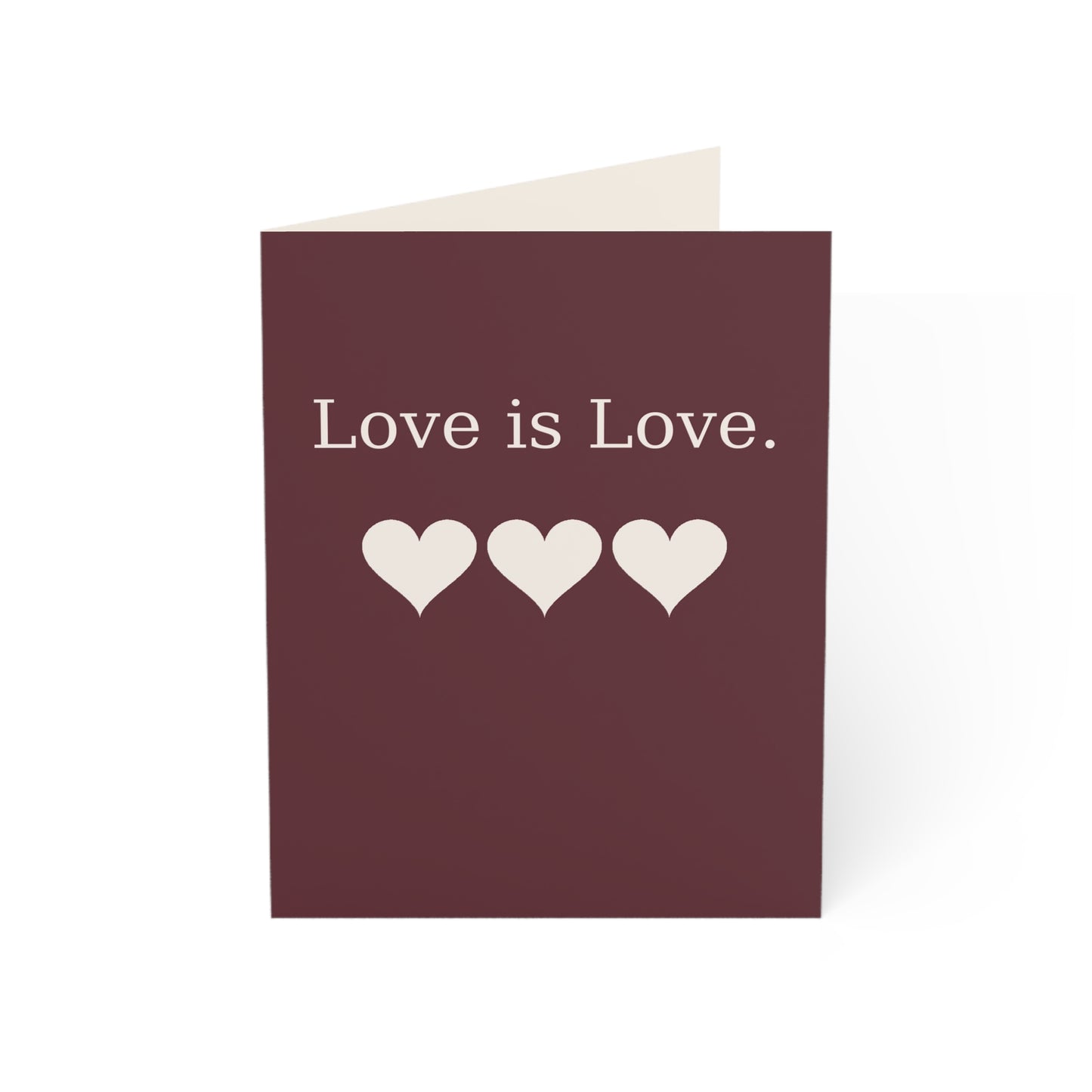 Love Is Love hearts Greeting Card | Pride, Romantic Note | Throuple Valentine's Day Card