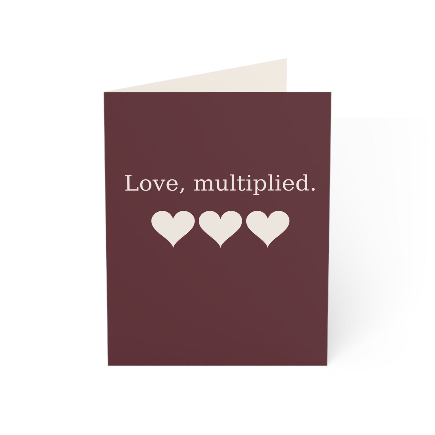 Love, multiplied hearts Greeting Card | Happy Valentine's Day Inside, Pack Options | Throuple V-Day Card
