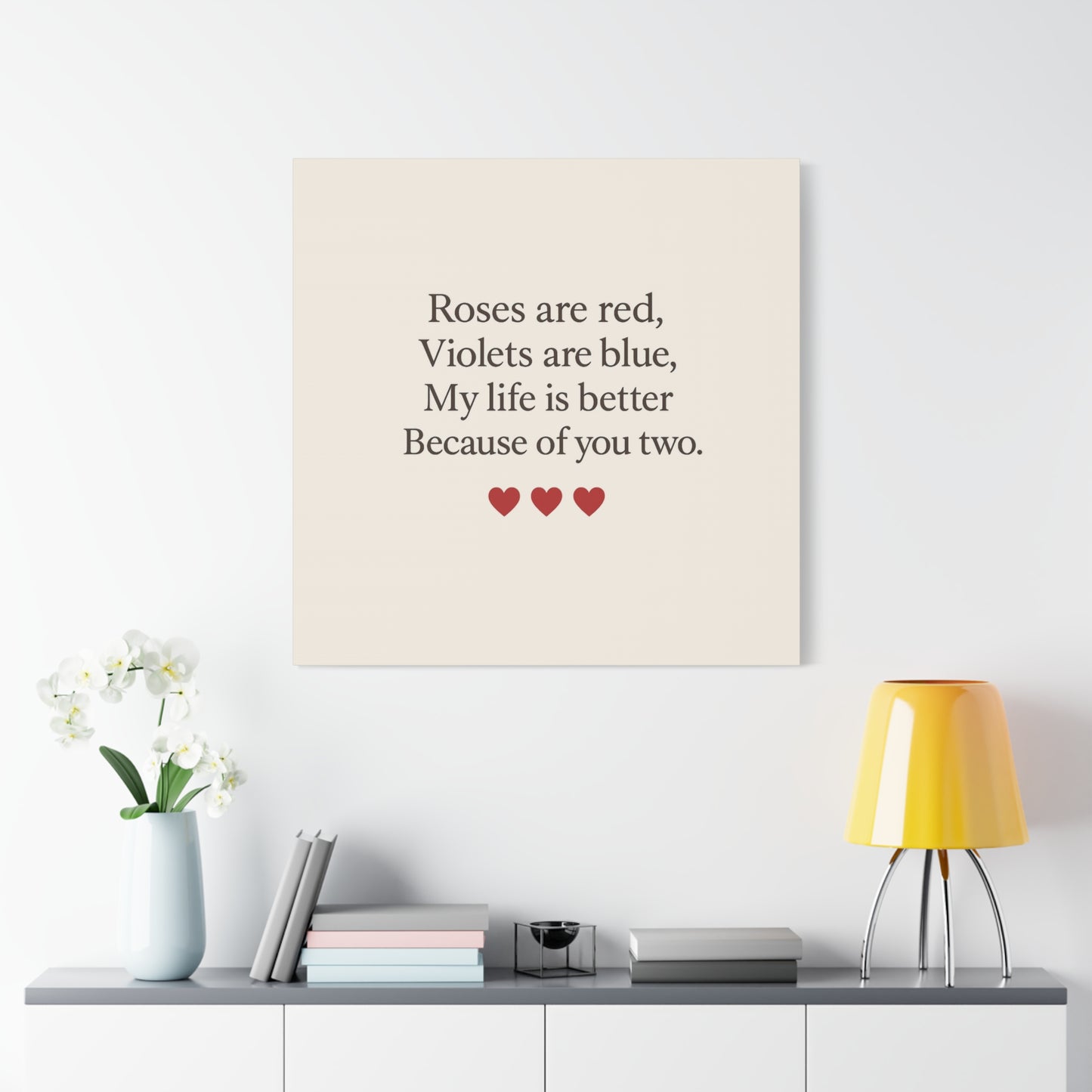 Roses are red poem Canvas | Stretched Matte Wall Art | Throuple Poem Artwork