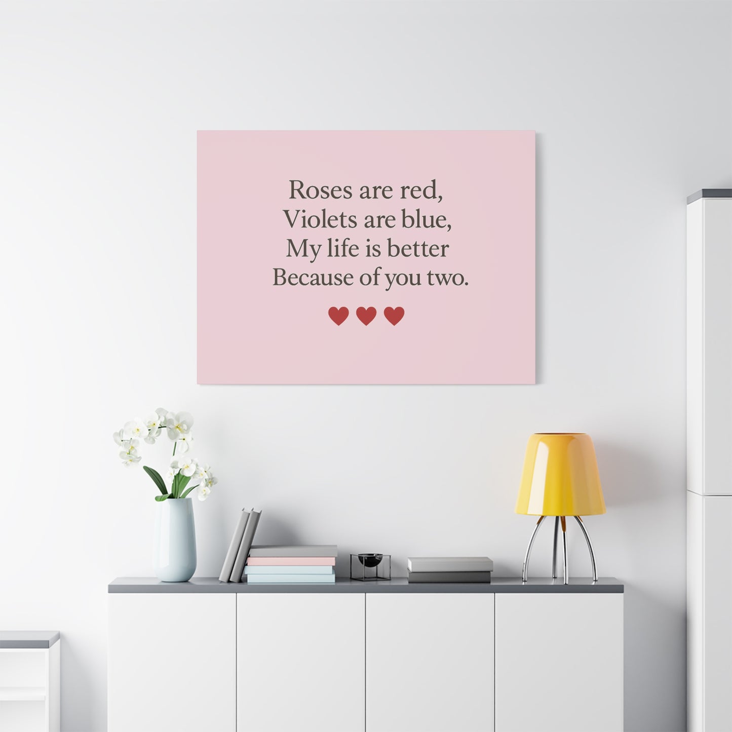 Roses are red Violets are blue poem Matte Canvas | Stretched 1.25" | Throuple Poem Print