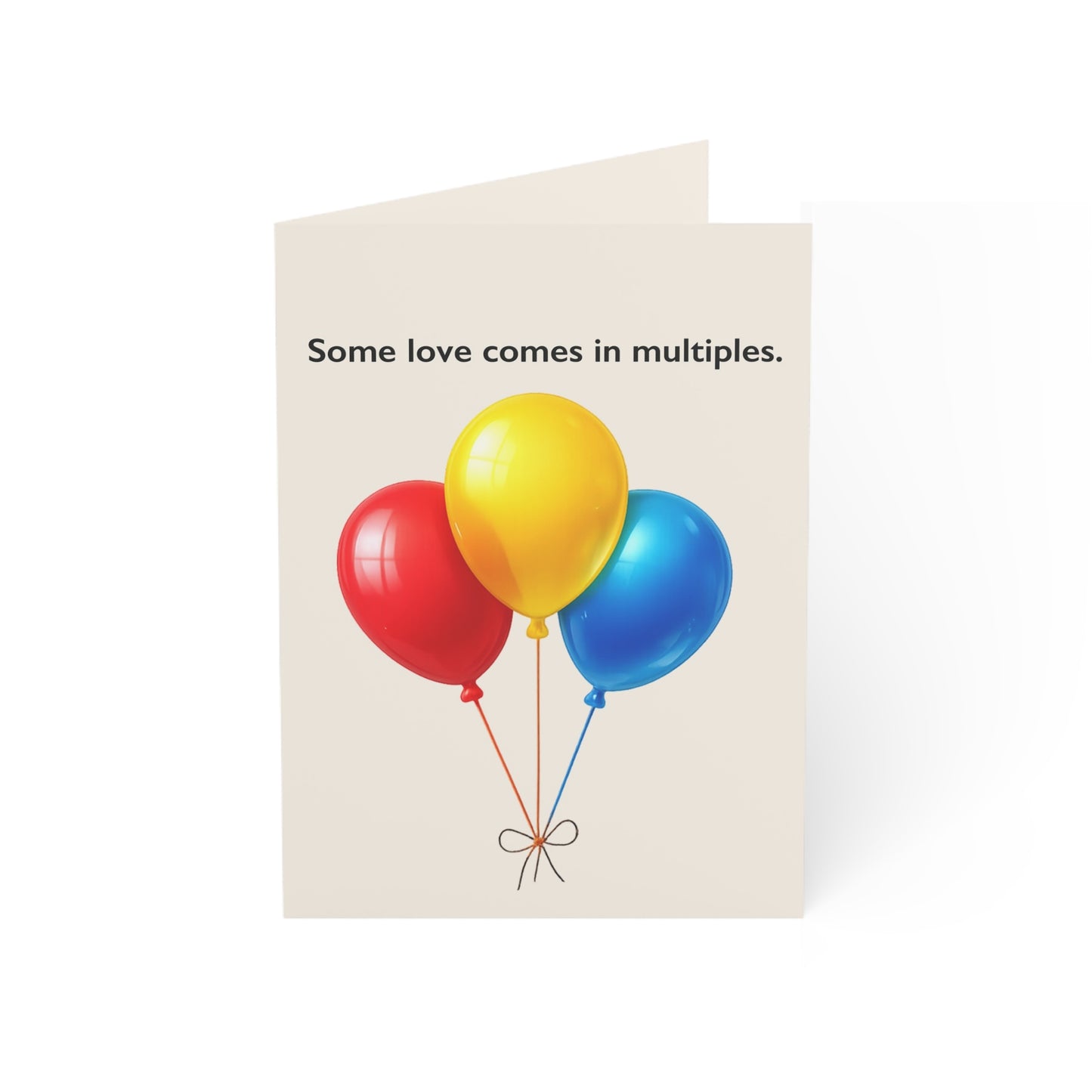 Some love comes in multiples Balloons Greeting Card | Throuple Birthday Card | LGBTQ Celebration Card