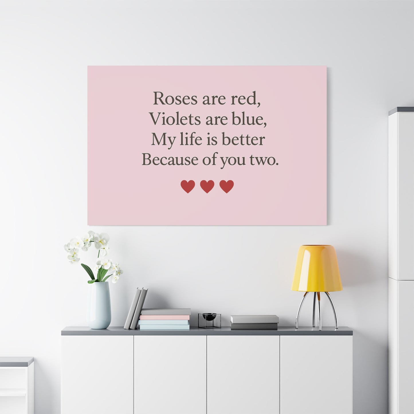 Roses are red Violets are blue poem Matte Canvas | Stretched 1.25" | Throuple Poem Print