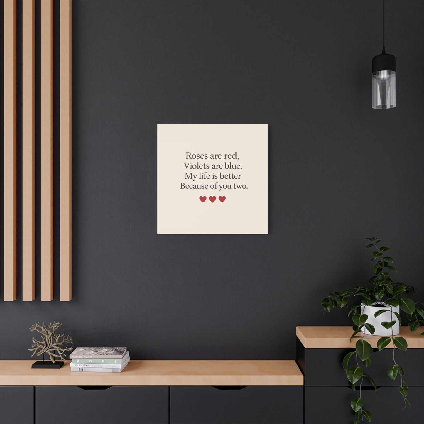 Roses are red poem Canvas | Stretched Matte Wall Art | Throuple Poem Artwork