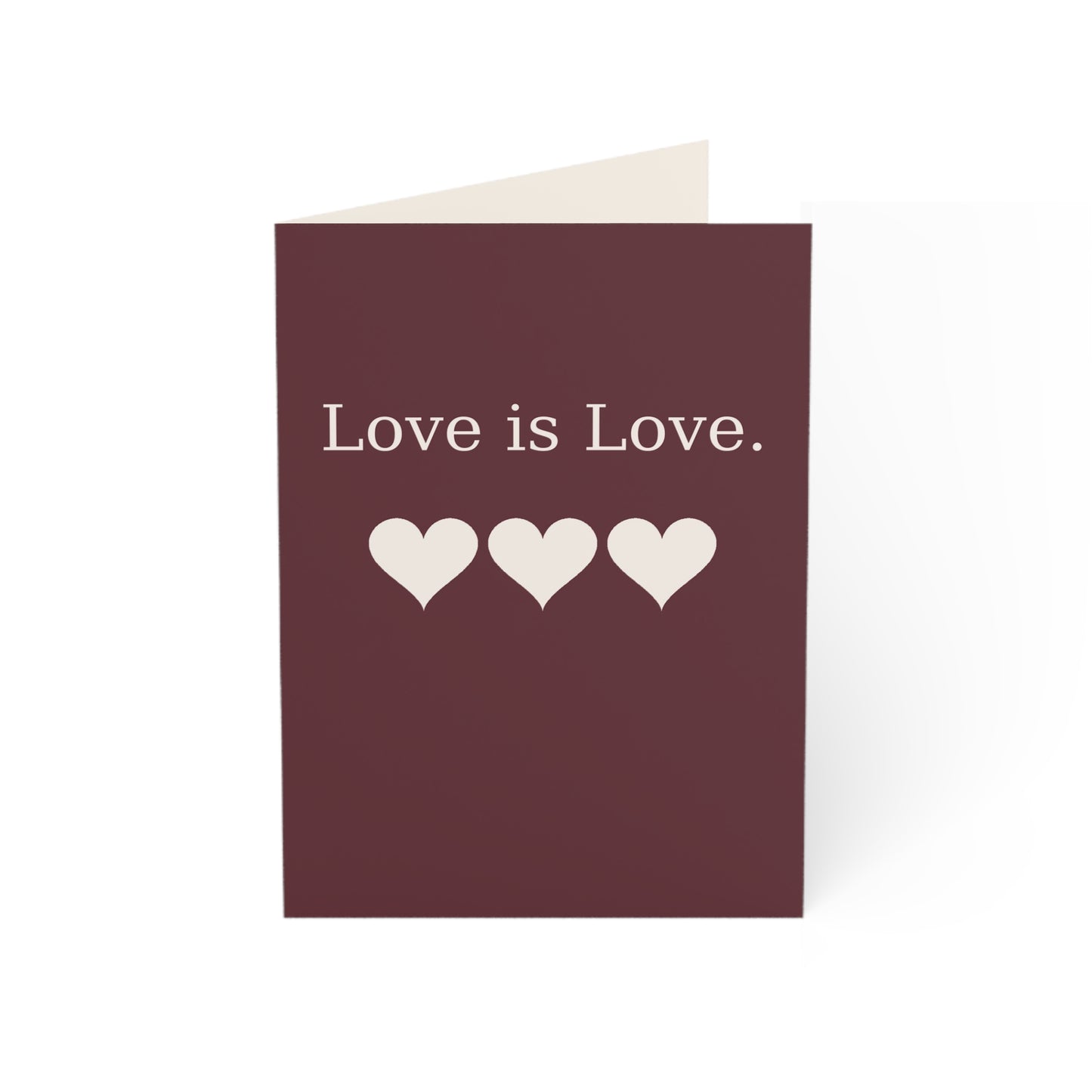 Love Is Love hearts Greeting Card | Pride, Romantic Note | Throuple Valentine's Day Card