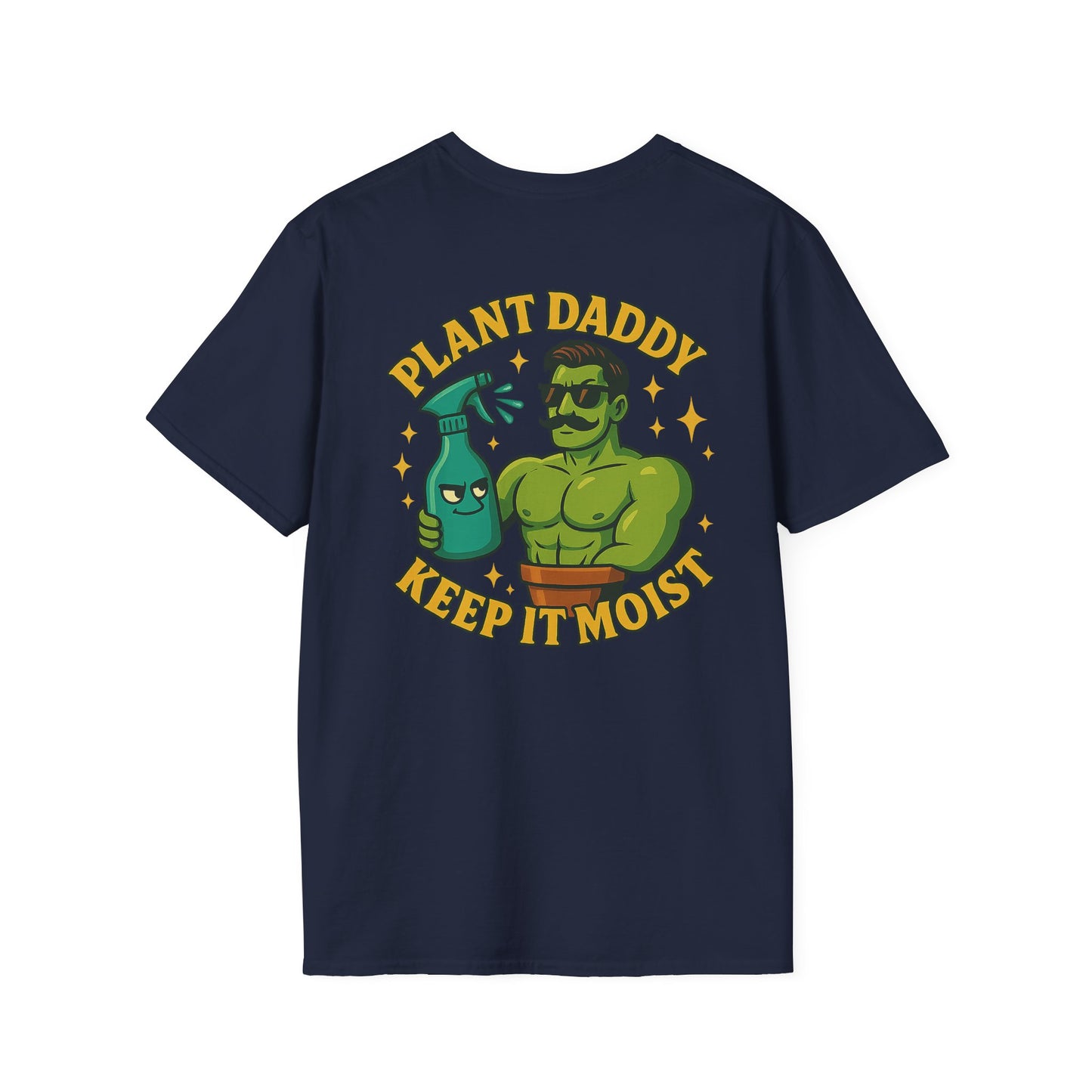 Plant Daddy Keep It Moist T-Shirt | Plant Care Humorous Graphic Tee | 2 Sided Men's T-Shirt Plant Lover