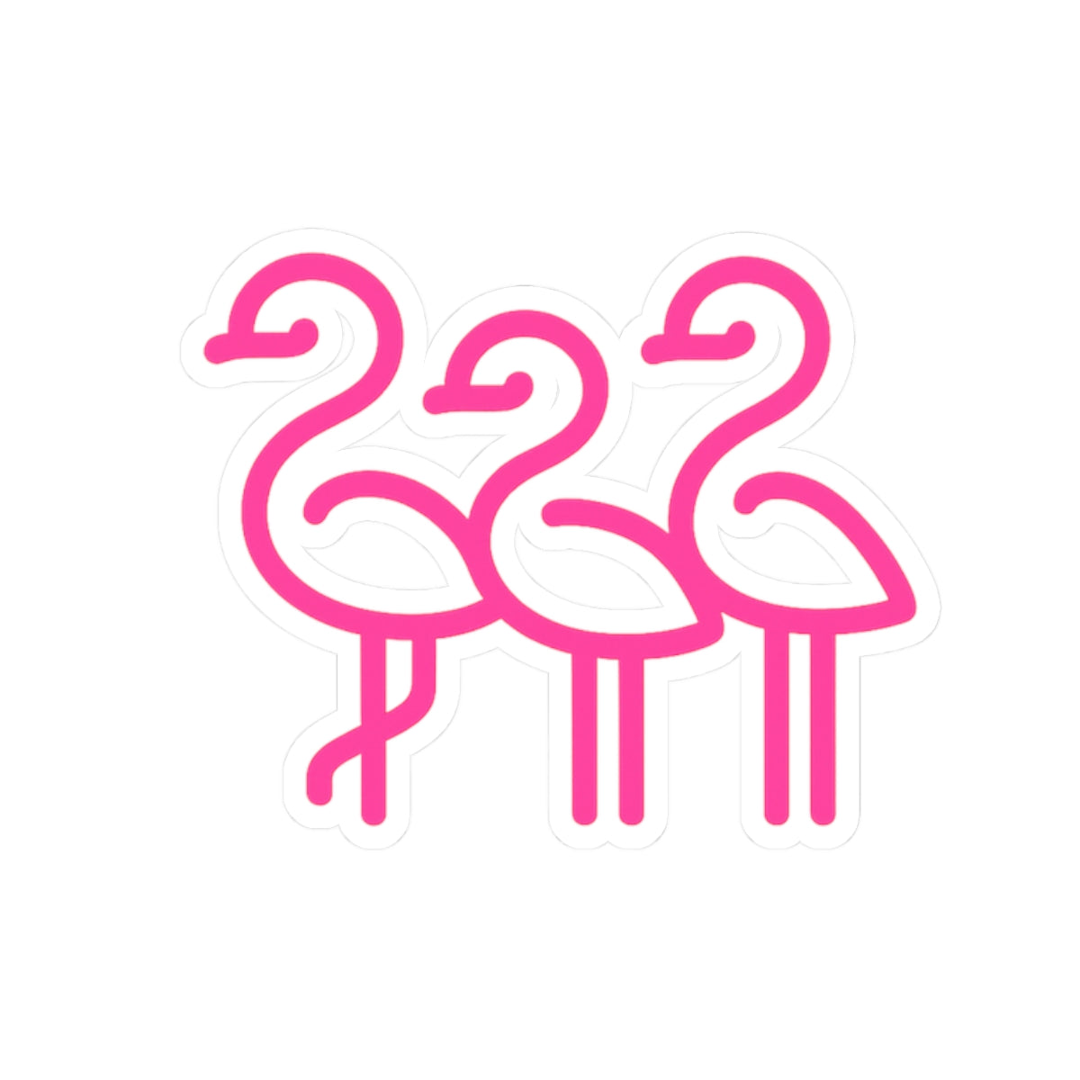 Pink Flamingo Trio Sticker | Kiss-Cut Vinyl Decal | Throuple Sticker