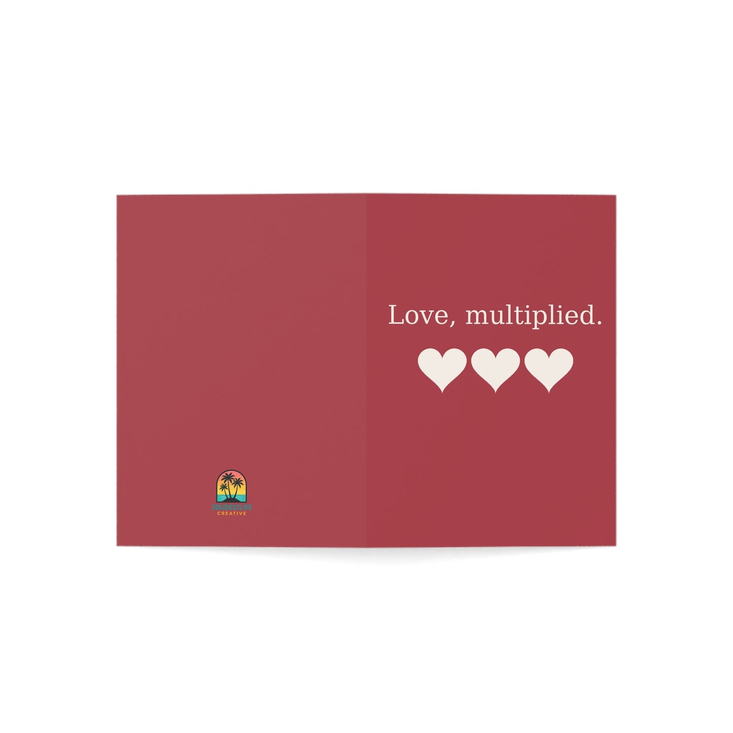 Love, multiplied cards Greeting Card | Romantic heart note | Throuple Valentine's Day Card