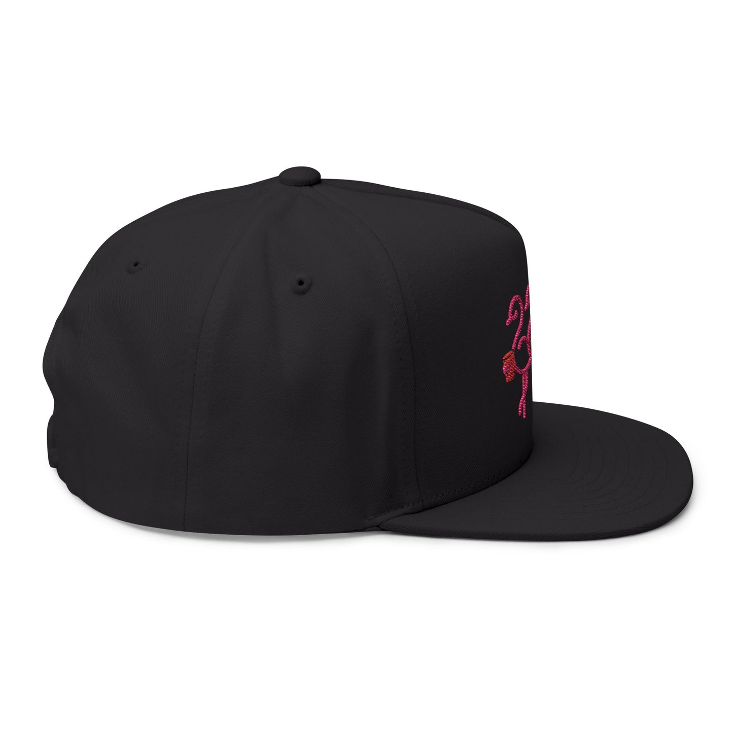 Three Pink Flamingos Embroidered Flat Bill Cap | Tropical Bird Hat | Red Cup Throuple Life
