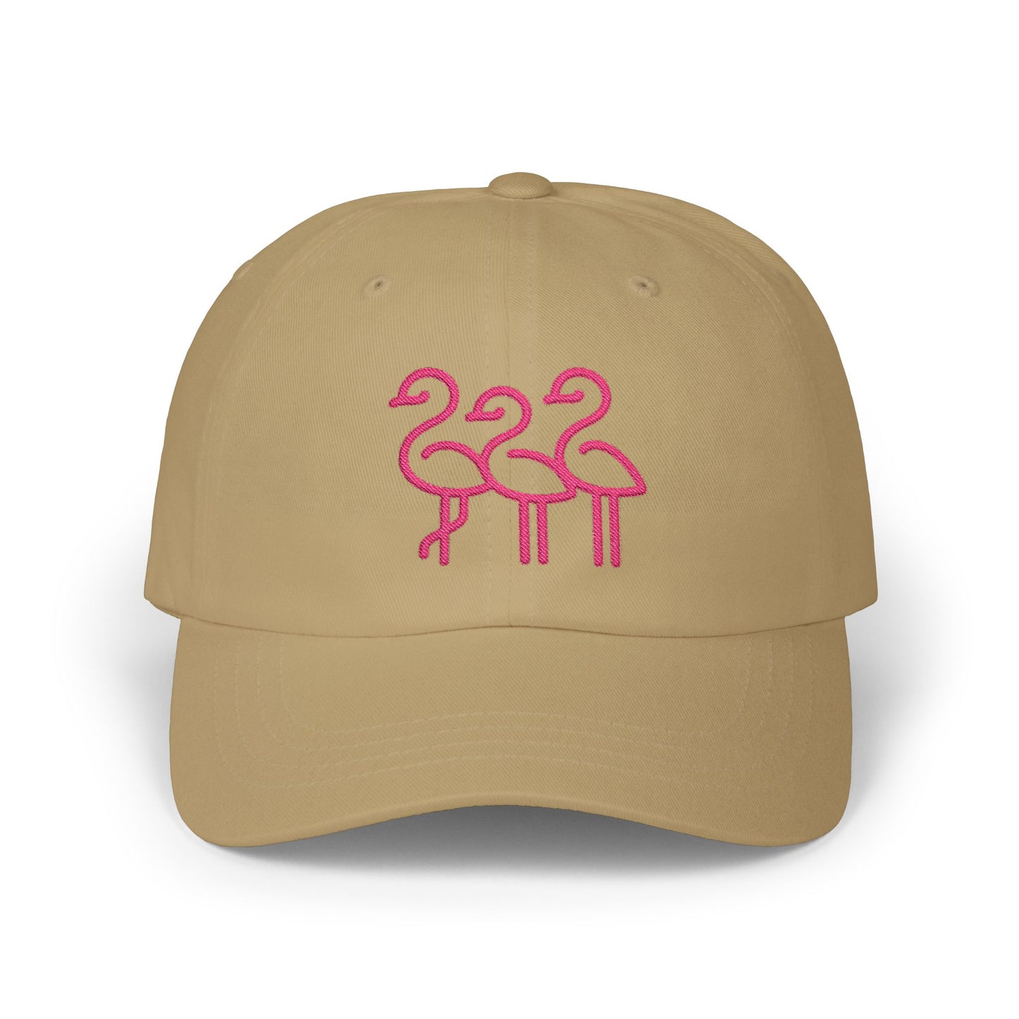 Three Pink Flamingos Dad Cap | Embroidered Flamingo Baseball Hat |Throuple Life