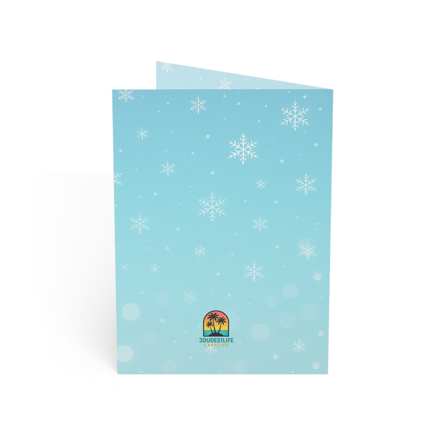 Three's A Holiday Vibe Flamingos Greeting Card | Christmas Holiday Card | Blank Inside Holiday Card Throuple