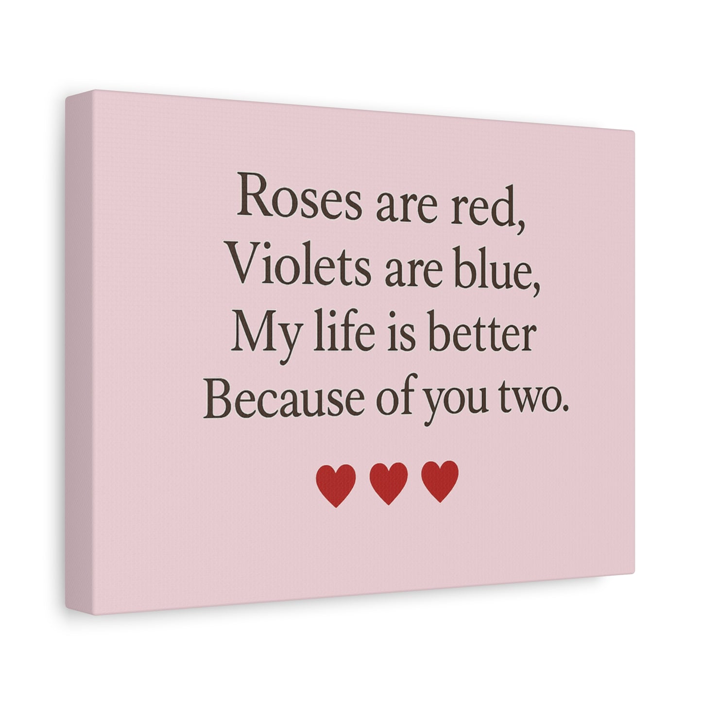 Roses are red Violets are blue poem Matte Canvas | Stretched 1.25" | Throuple Poem Print