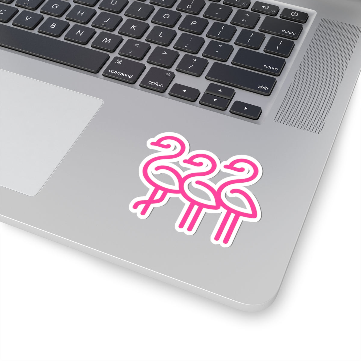 Pink Flamingo Trio Sticker | Kiss-Cut Vinyl Decal | Throuple Sticker