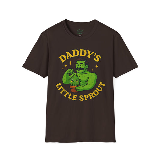 Daddy's Little Sprout T-Shirt | Cute Green Hulk Dad Illustration | Men's T-Shirt Plant Lover