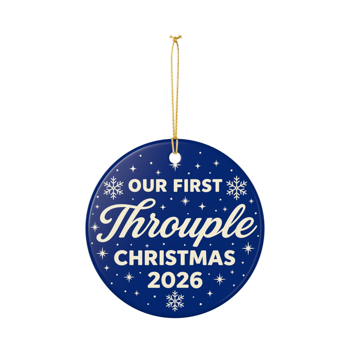 Our First Throuple Christmas 2026 Ornament | Blue Ceramic Ornament | Polyamory Christmas Gift | LGBTQ+ Holiday Keepsake