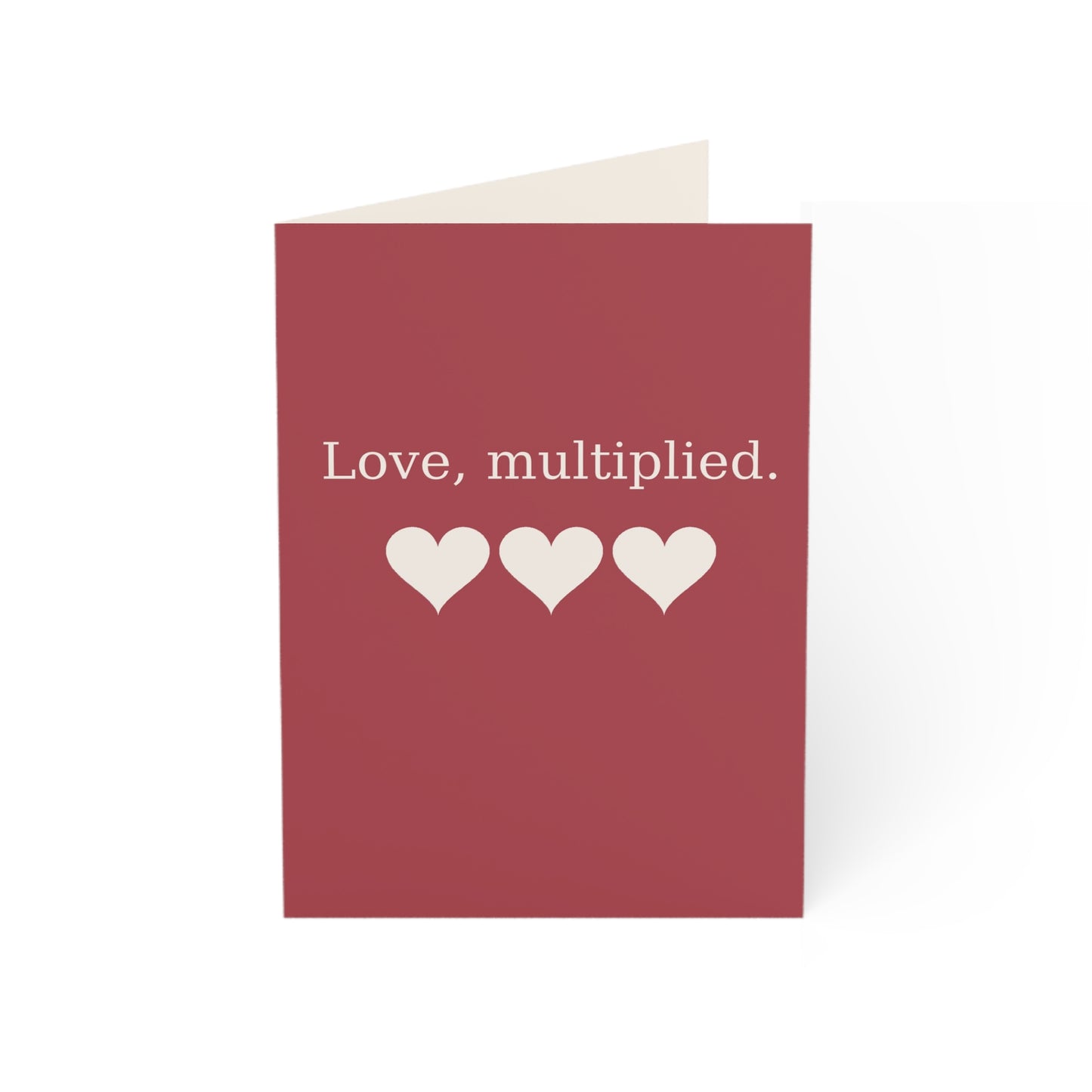 Love, multiplied cards Greeting Card | Romantic heart note | Throuple Valentine's Day Card