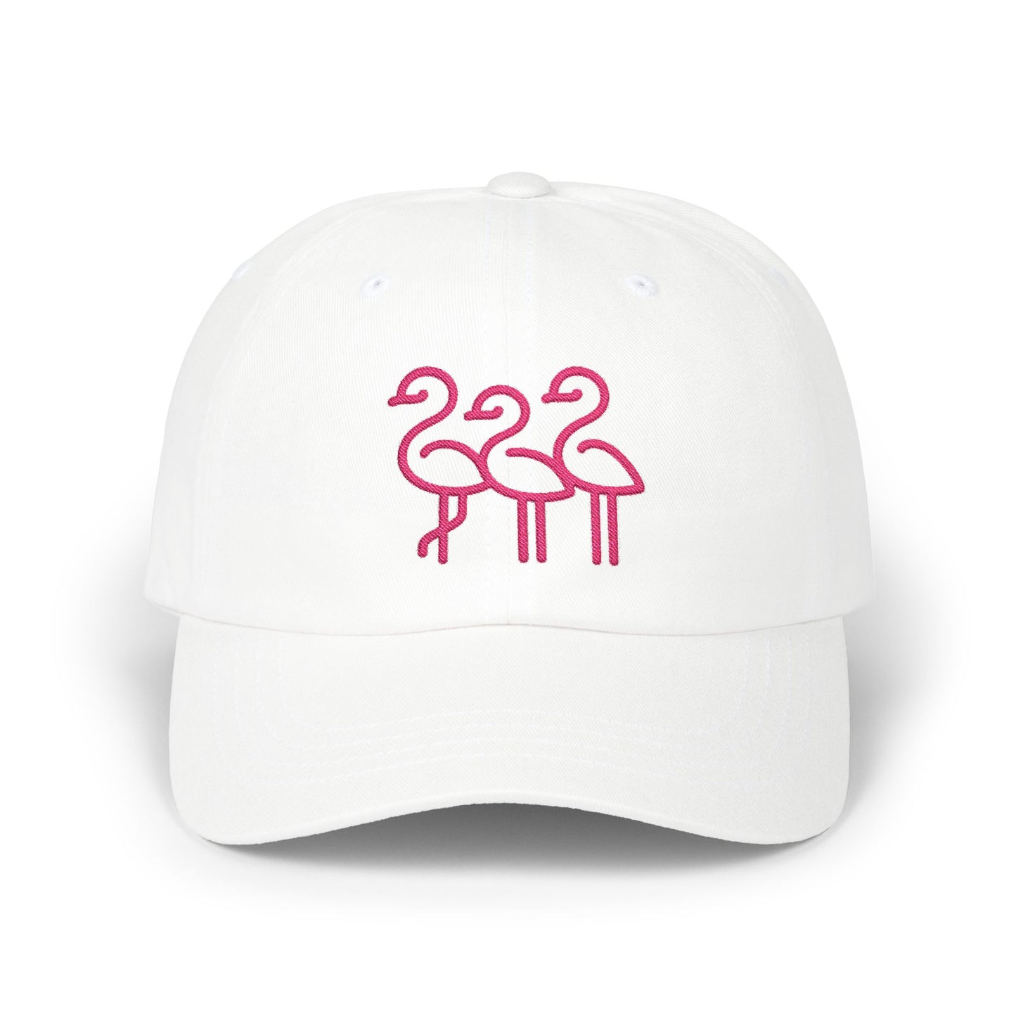 Three Pink Flamingos Dad Cap | Embroidered Flamingo Baseball Hat |Throuple Life