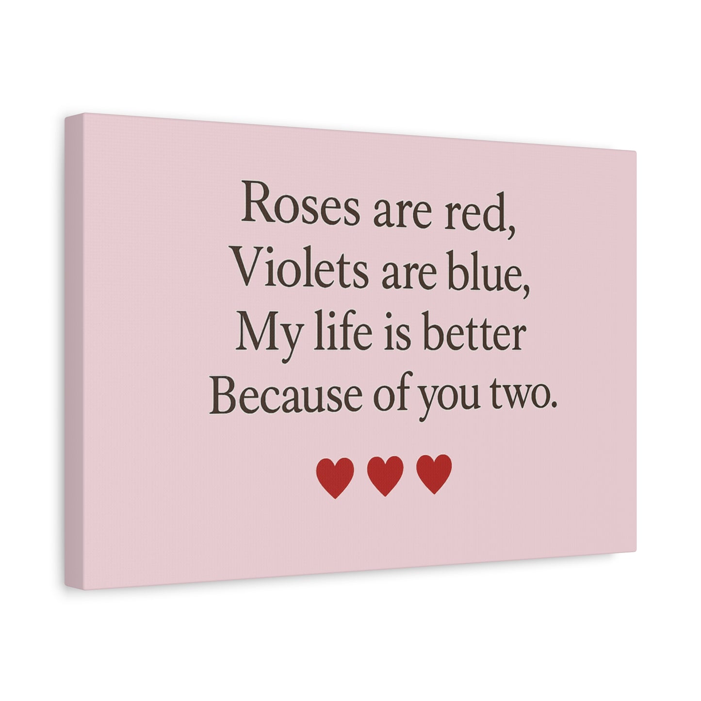 Roses are red Violets are blue poem Matte Canvas | Stretched 1.25" | Throuple Poem Print