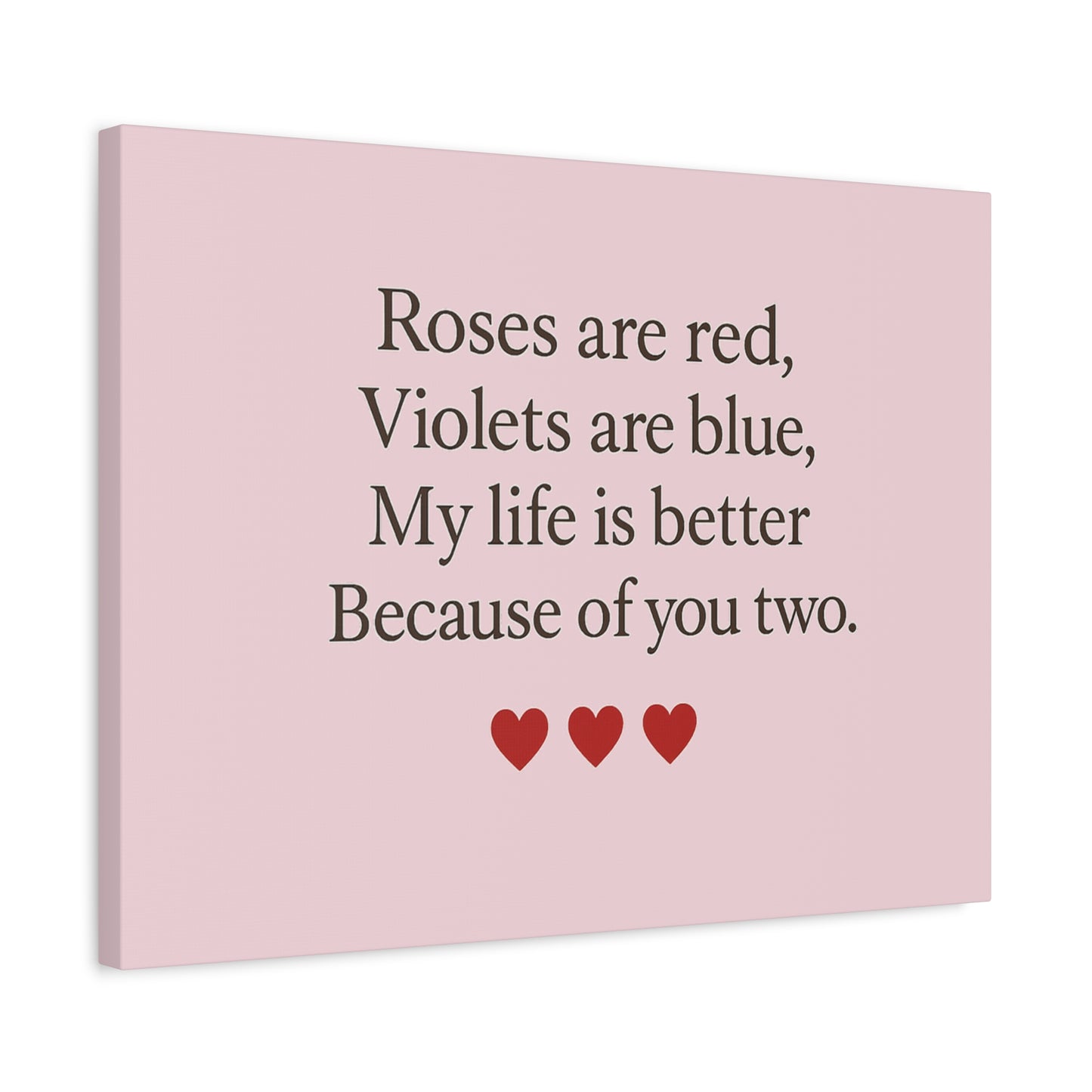 Roses are red Violets are blue poem Matte Canvas | Stretched 1.25" | Throuple Poem Print