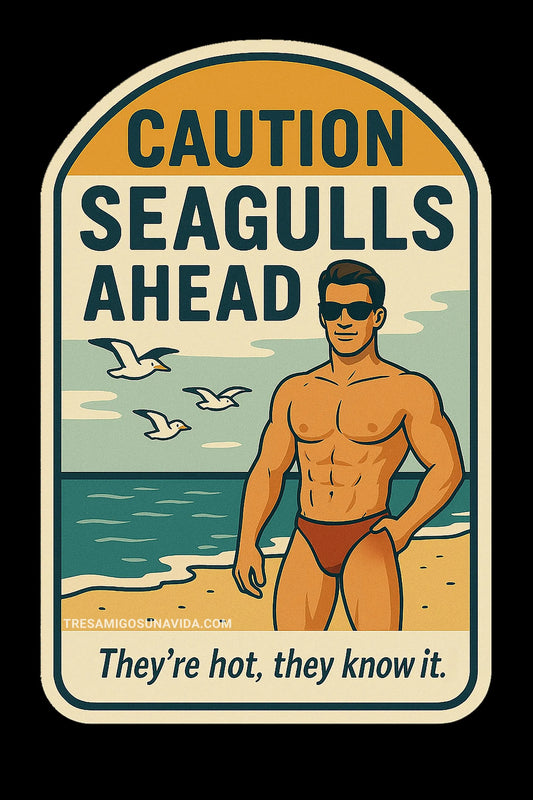 Caution: Seagulls Ahead Sticker
